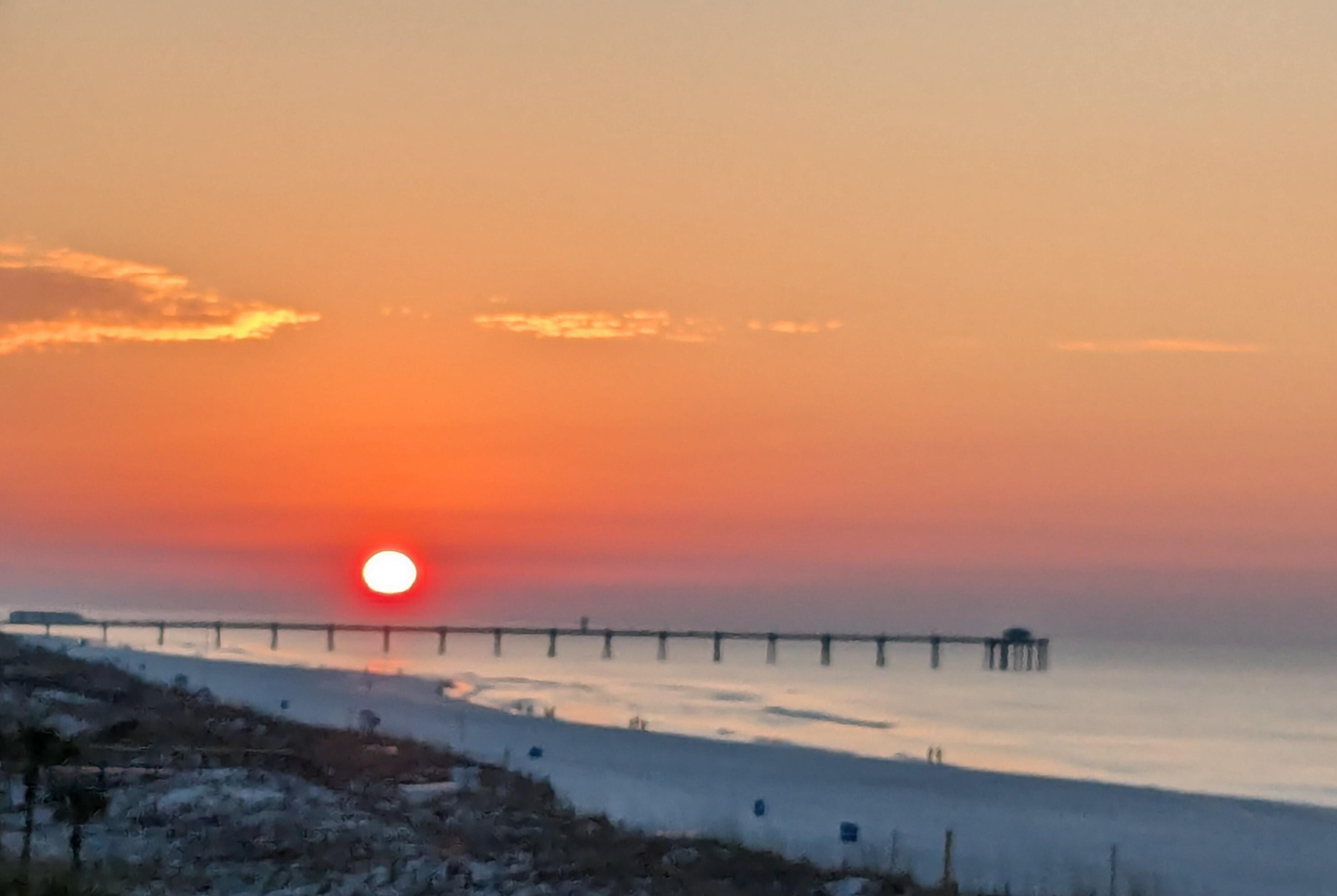 Sunrise to the left in the morning...