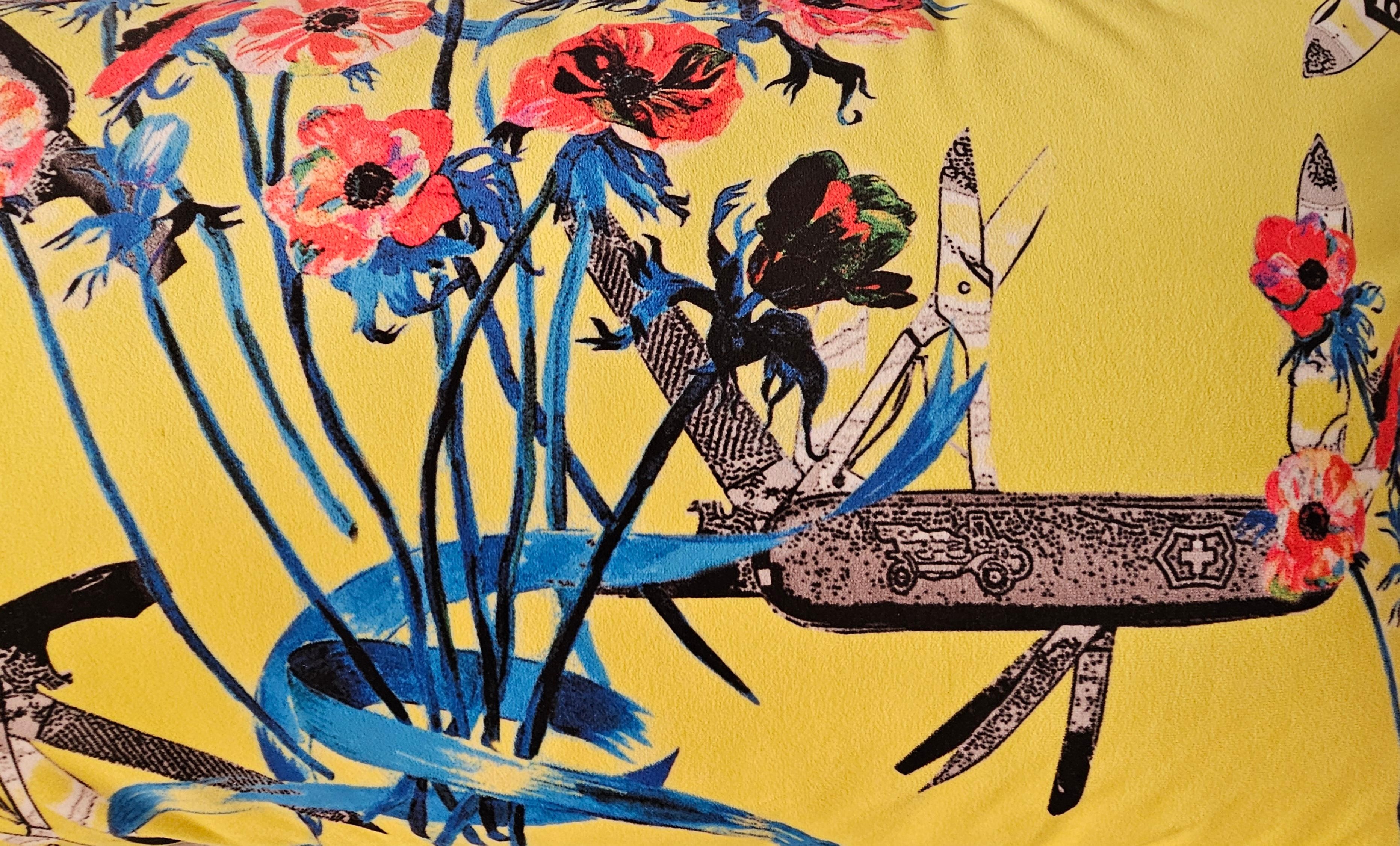 Close up of art work on cushion