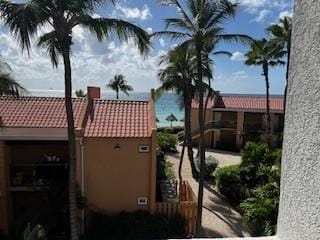 Divi Dutch Village Building 1; 3rd floor/end of walkway view looking at sea