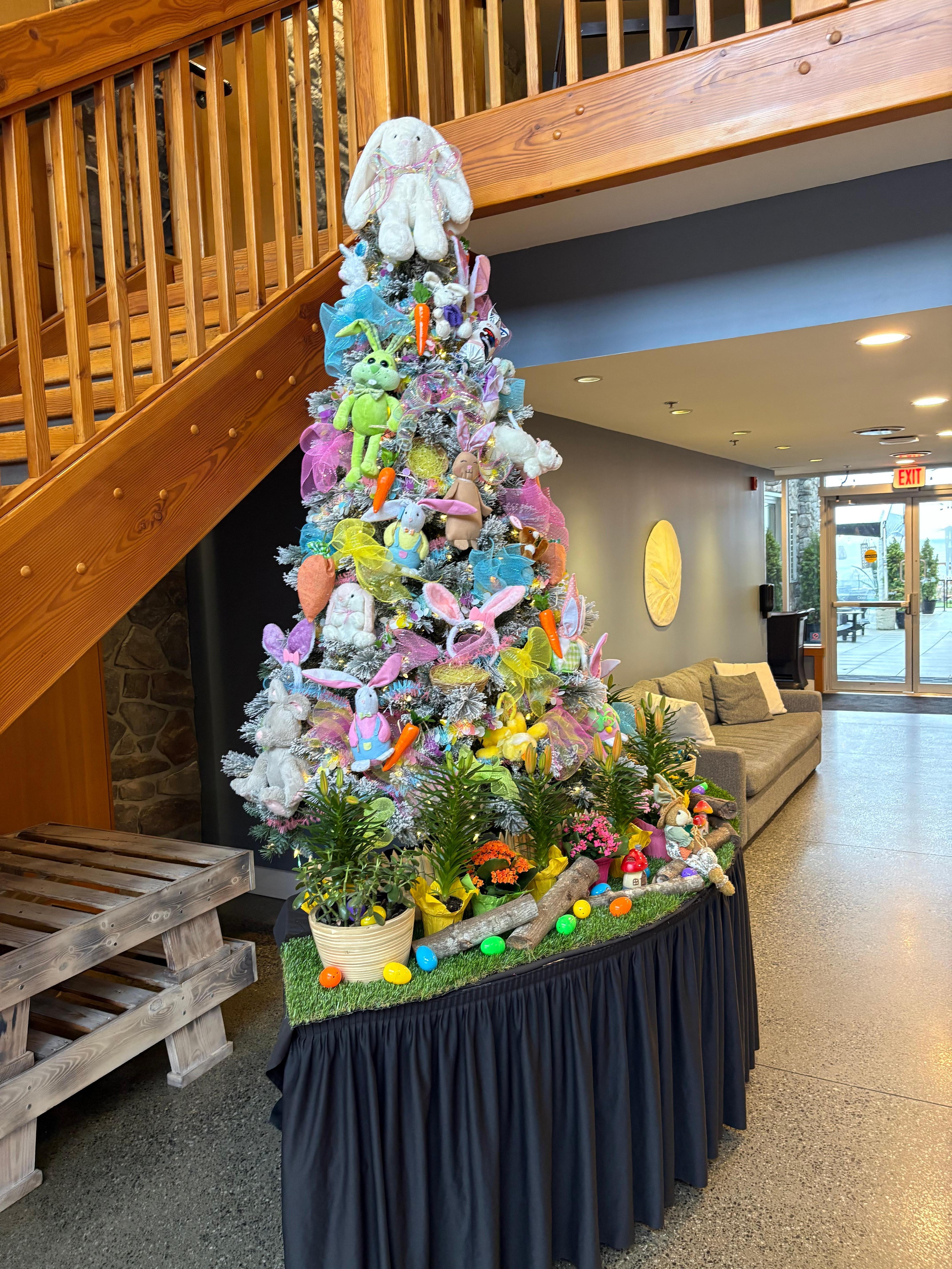 Staff decorated holiday Easter Tree. 