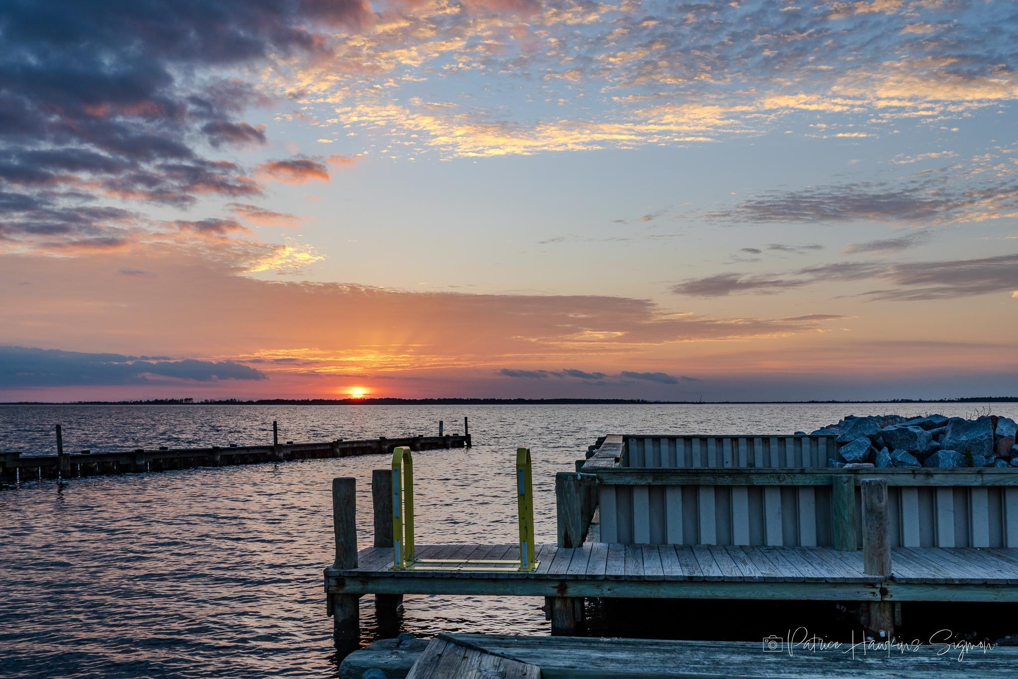 Sunset at the end of the Stumpy Point "hook"