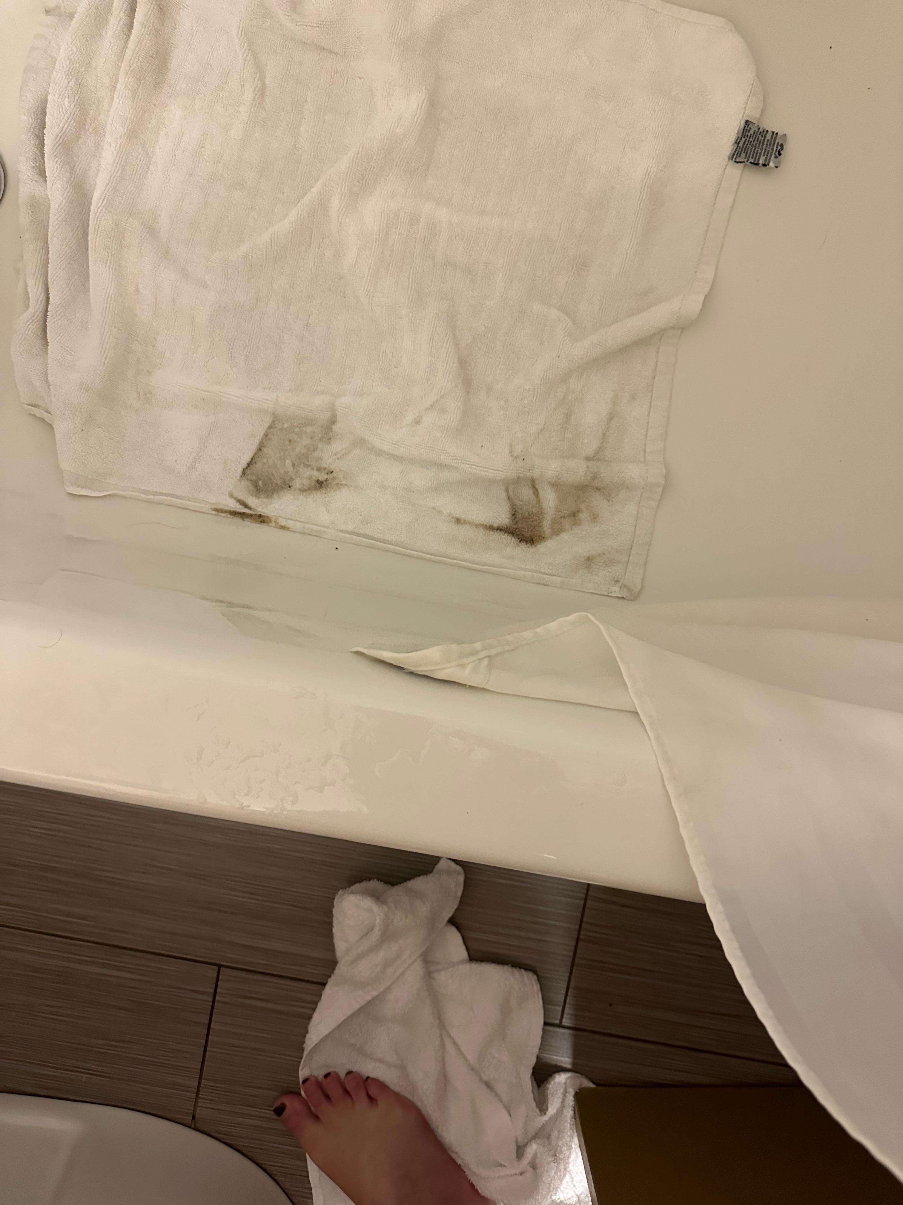 This was from me wiping the floor around the tub. 