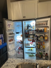 Full frig (note: we added a few items to the top 2 shelves