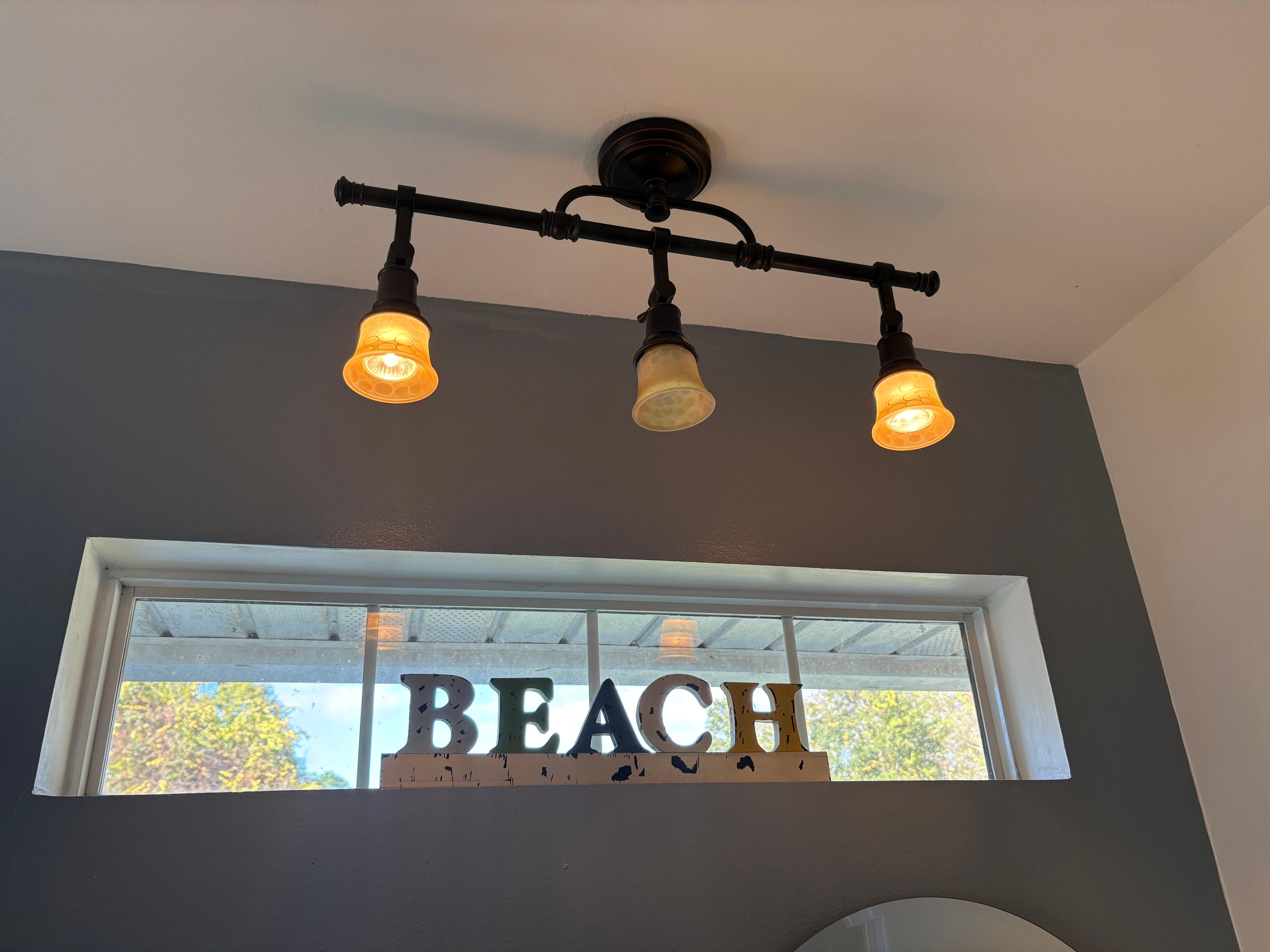 Bathroom lights out. Broken fixture. 