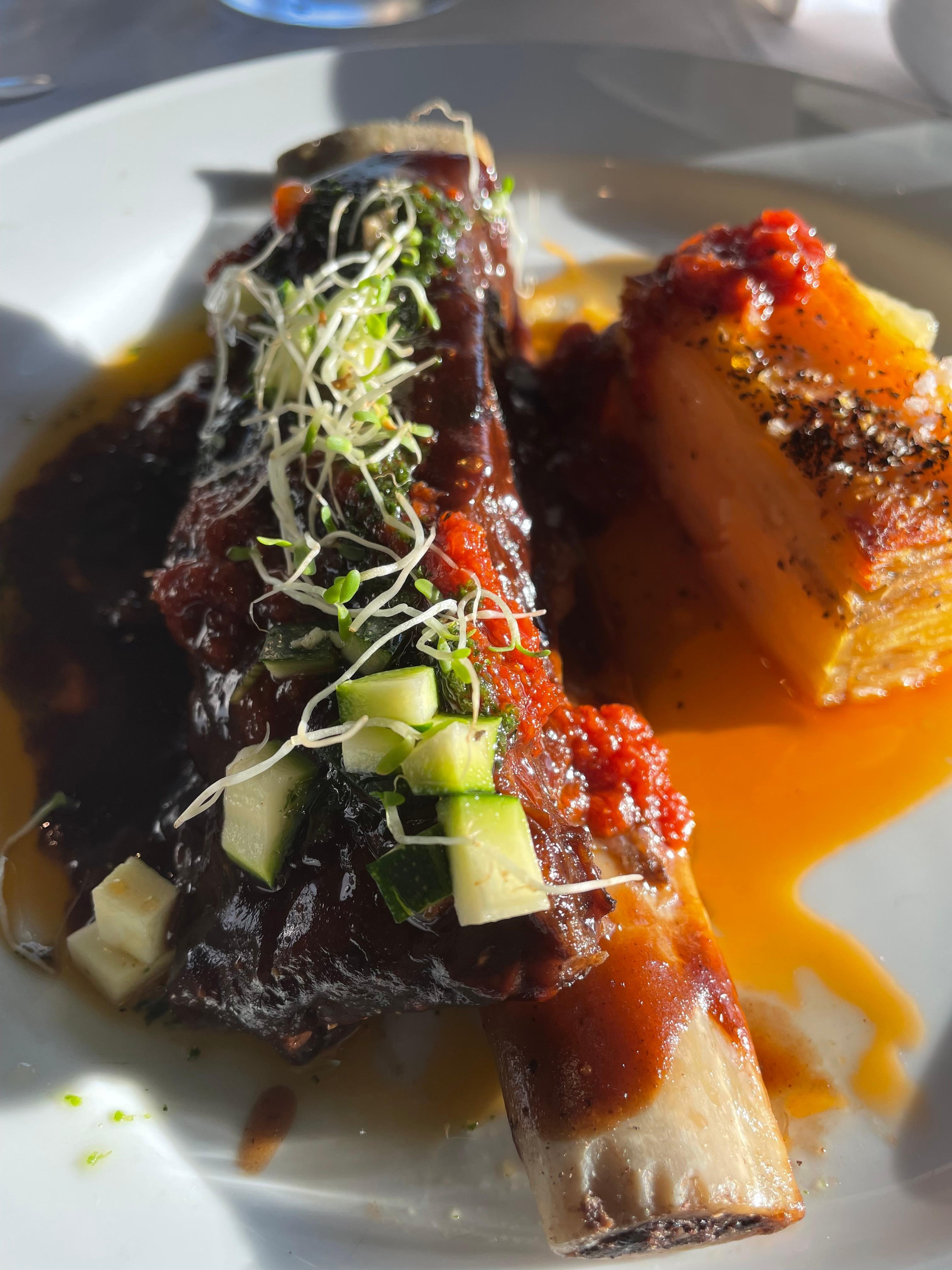 Bbq short rib dinner.