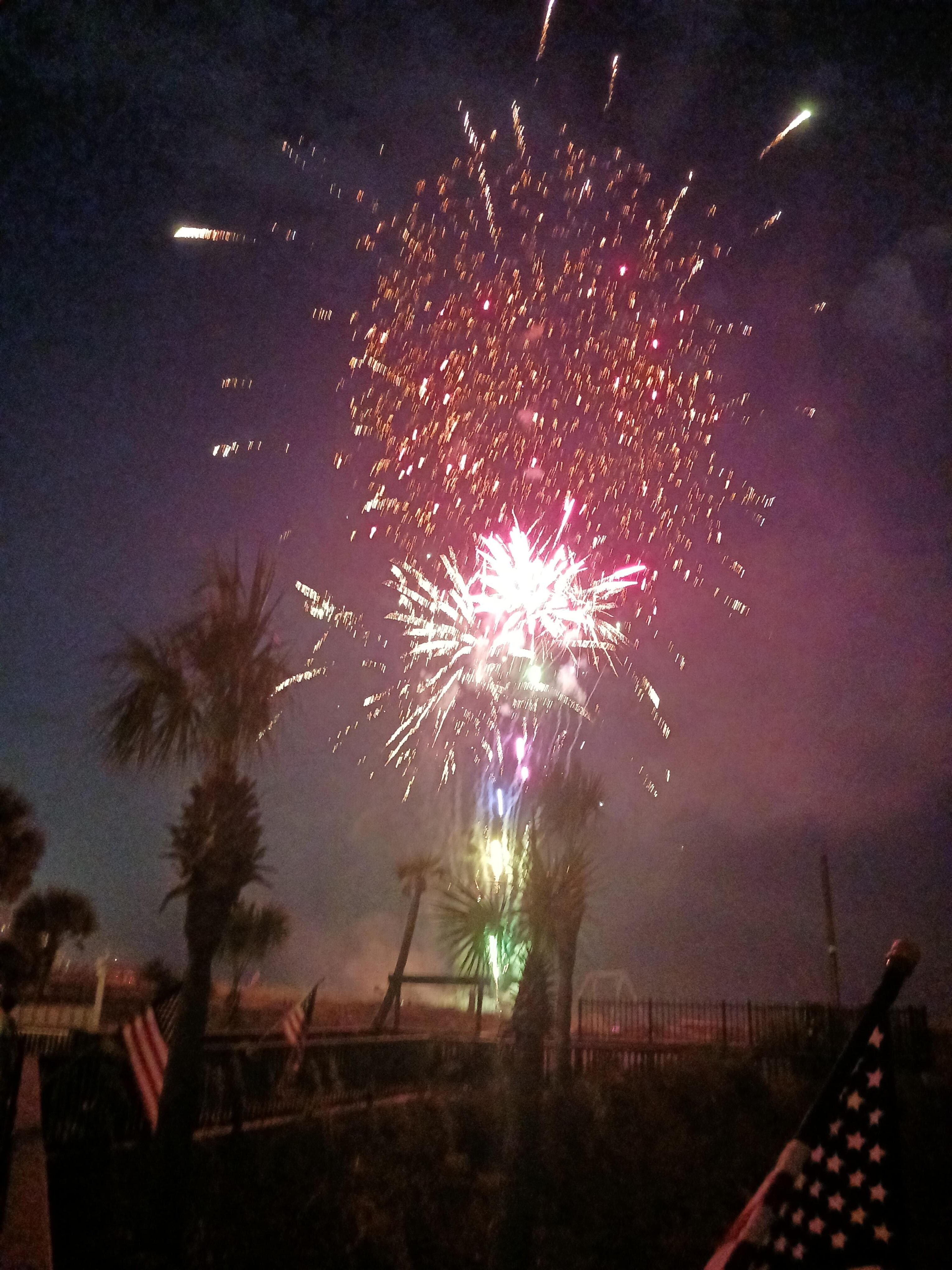 Great views of great fireworks set off up and down the coast.  