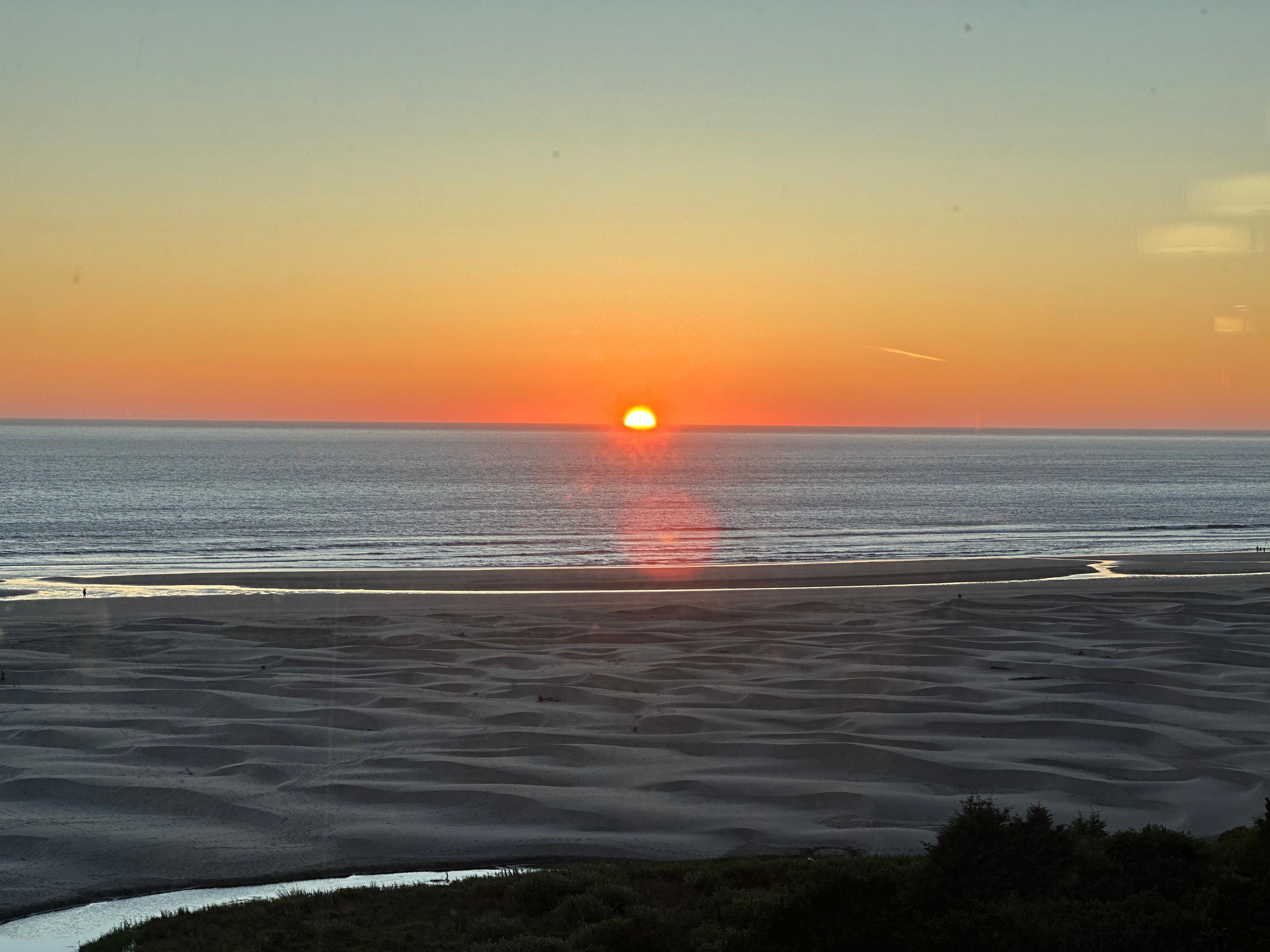 The sunset was perfect.