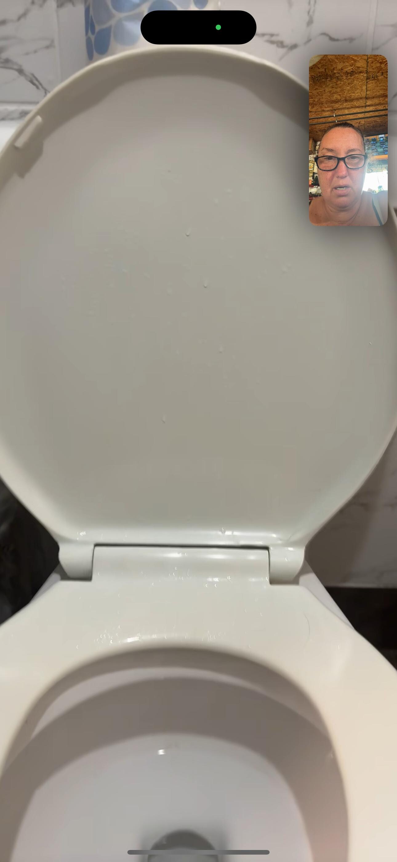 Wet all over toilet seat