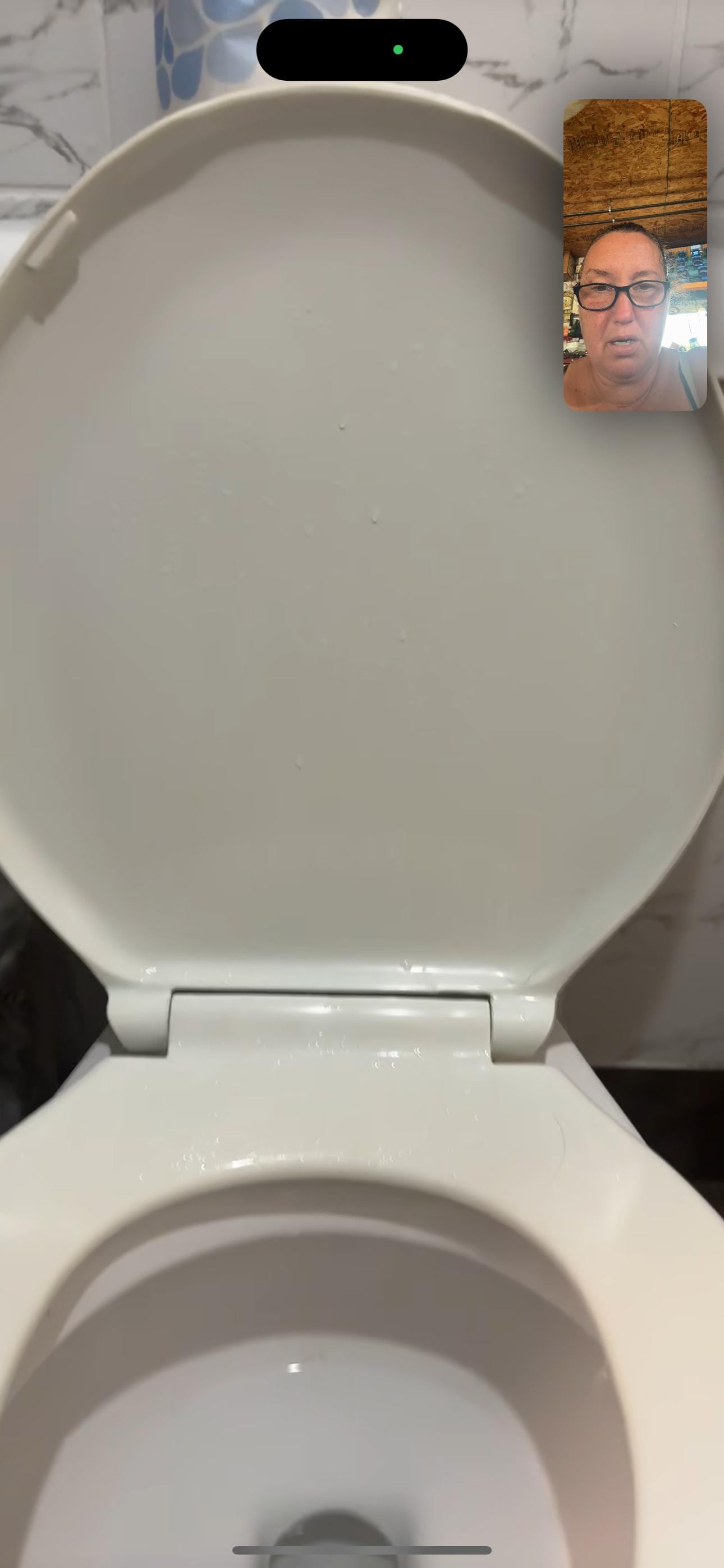 Wet all over toilet seat