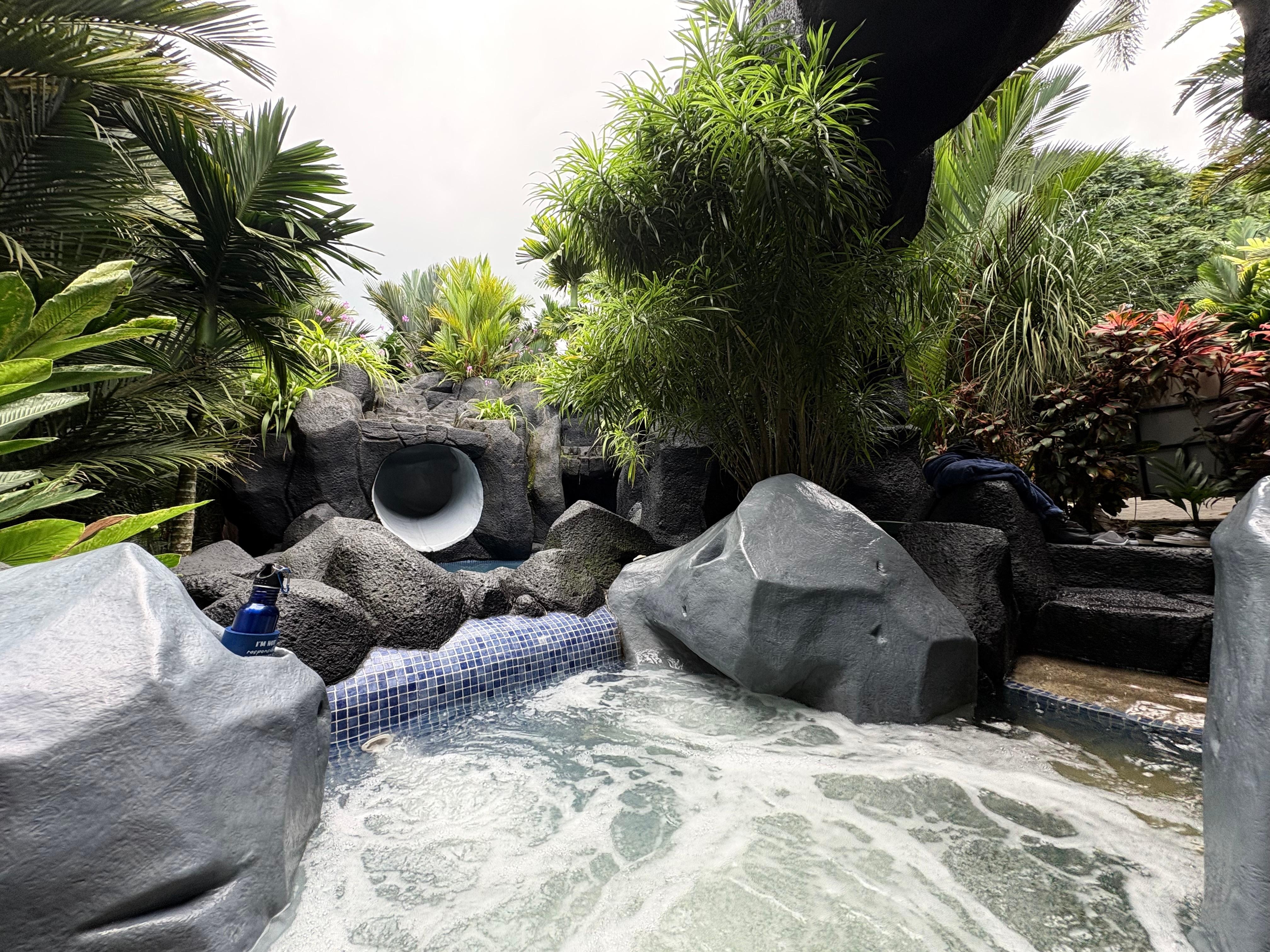 Hot tub and pool slide