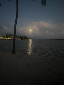 Strawberry moon our last night there. Very romantic