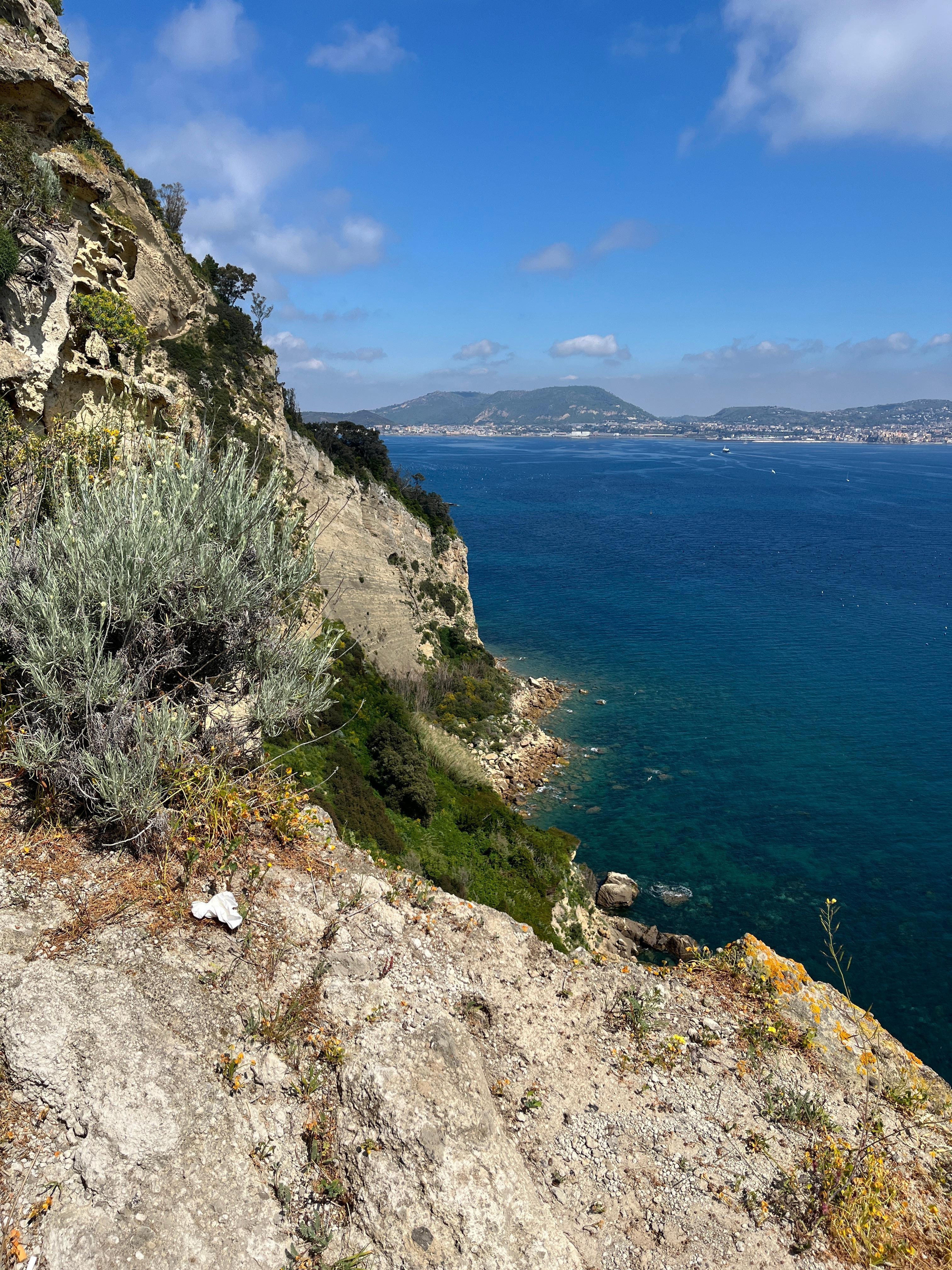 From the lighthouse area on Monte di Procida overlooking the bay to Pozzuoli.