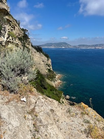 From the lighthouse area on Monte di Procida overlooking the bay to Pozzuoli.