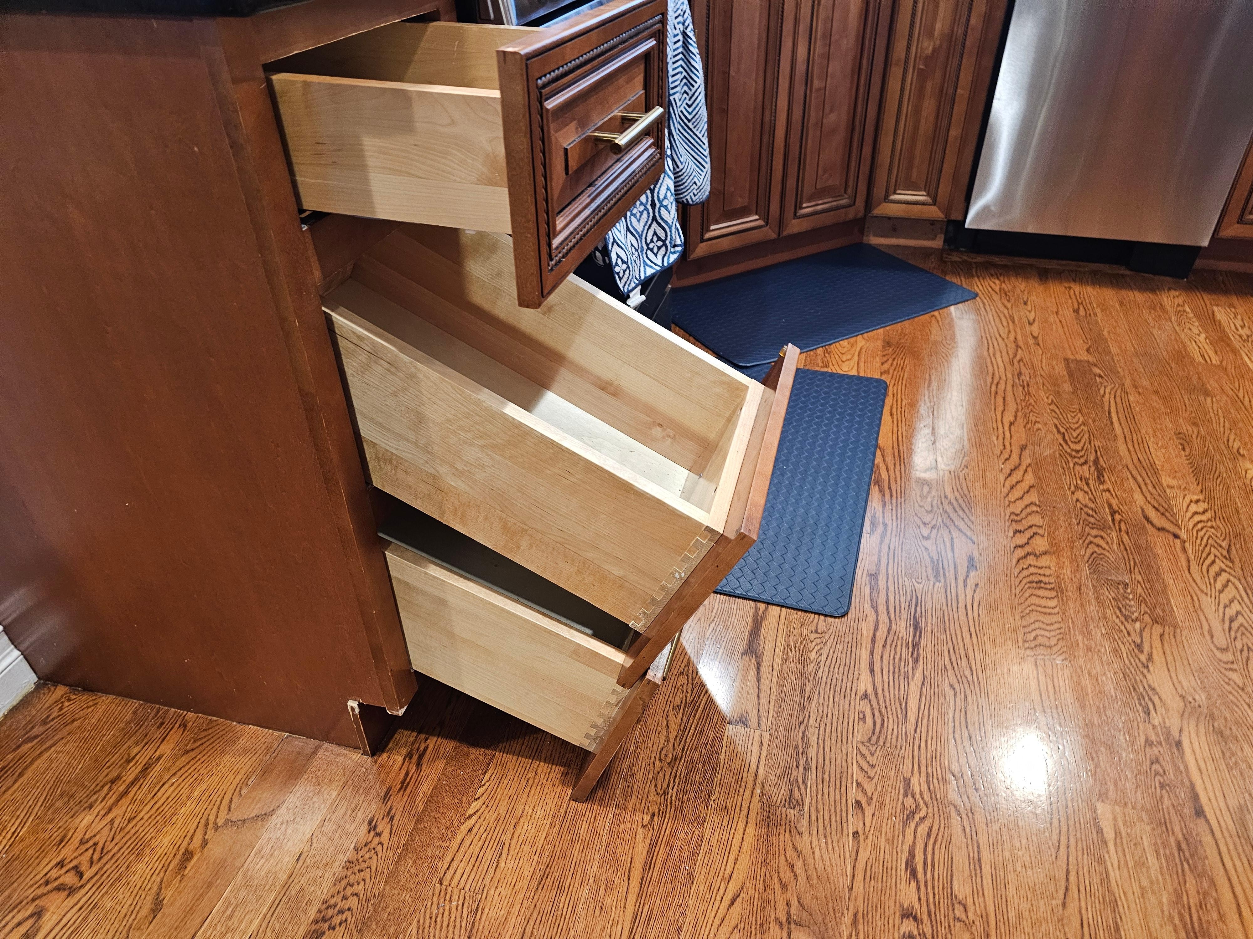 Kitchen drawers will fall out if you open them