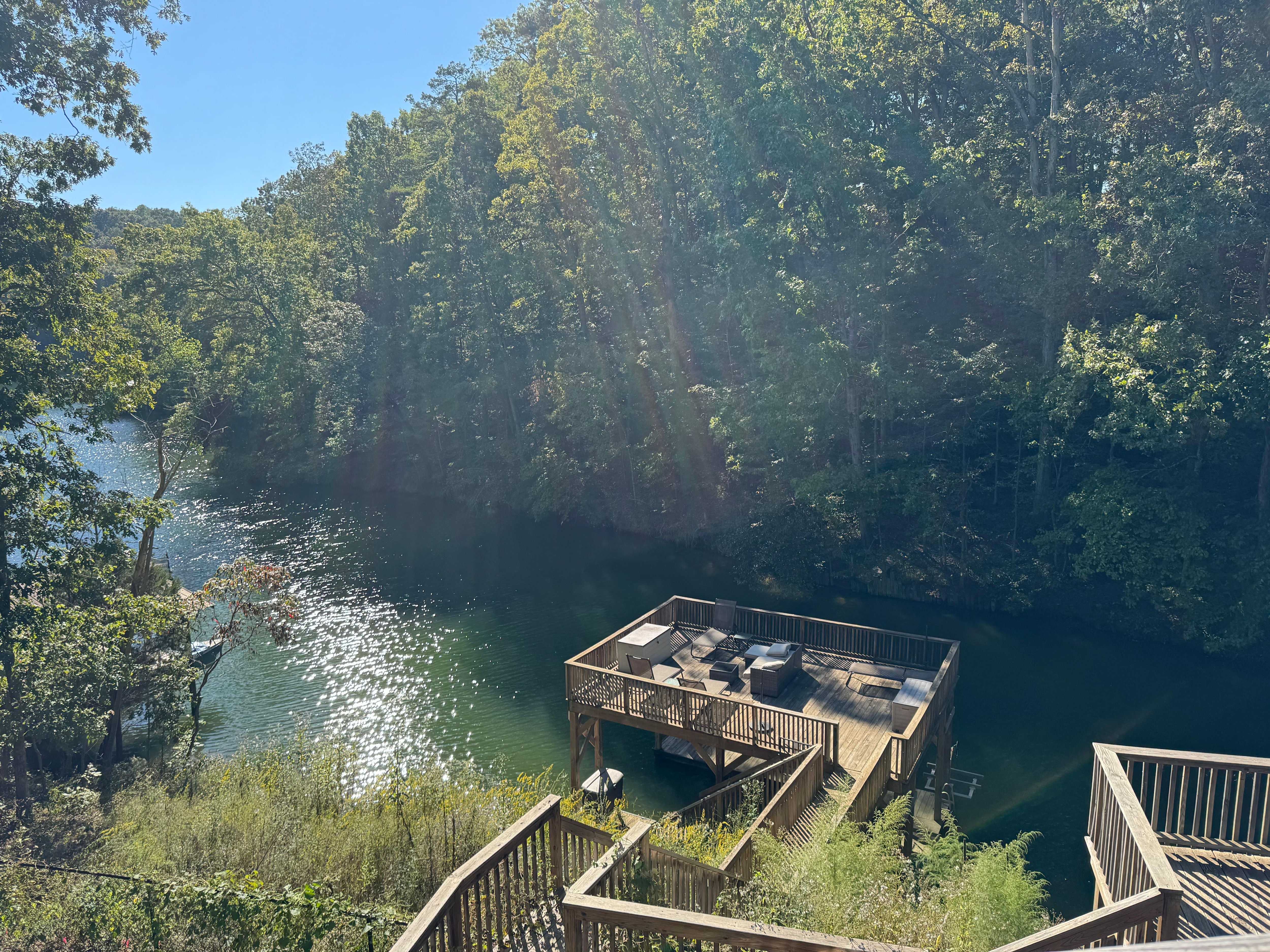 View from the house to the dock.