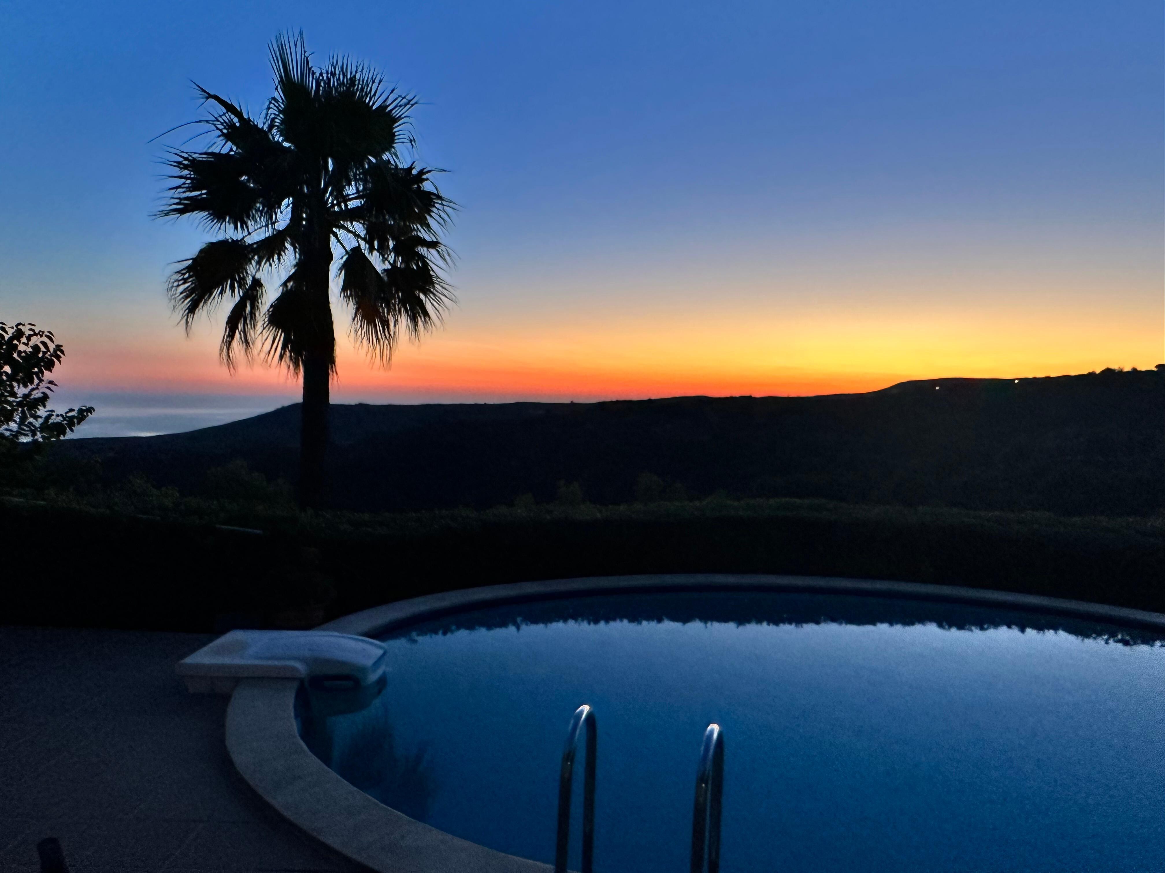 Sunrise over backyard
