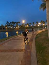 Bikes provided and down by the lake! Great exercise and tons of walking path