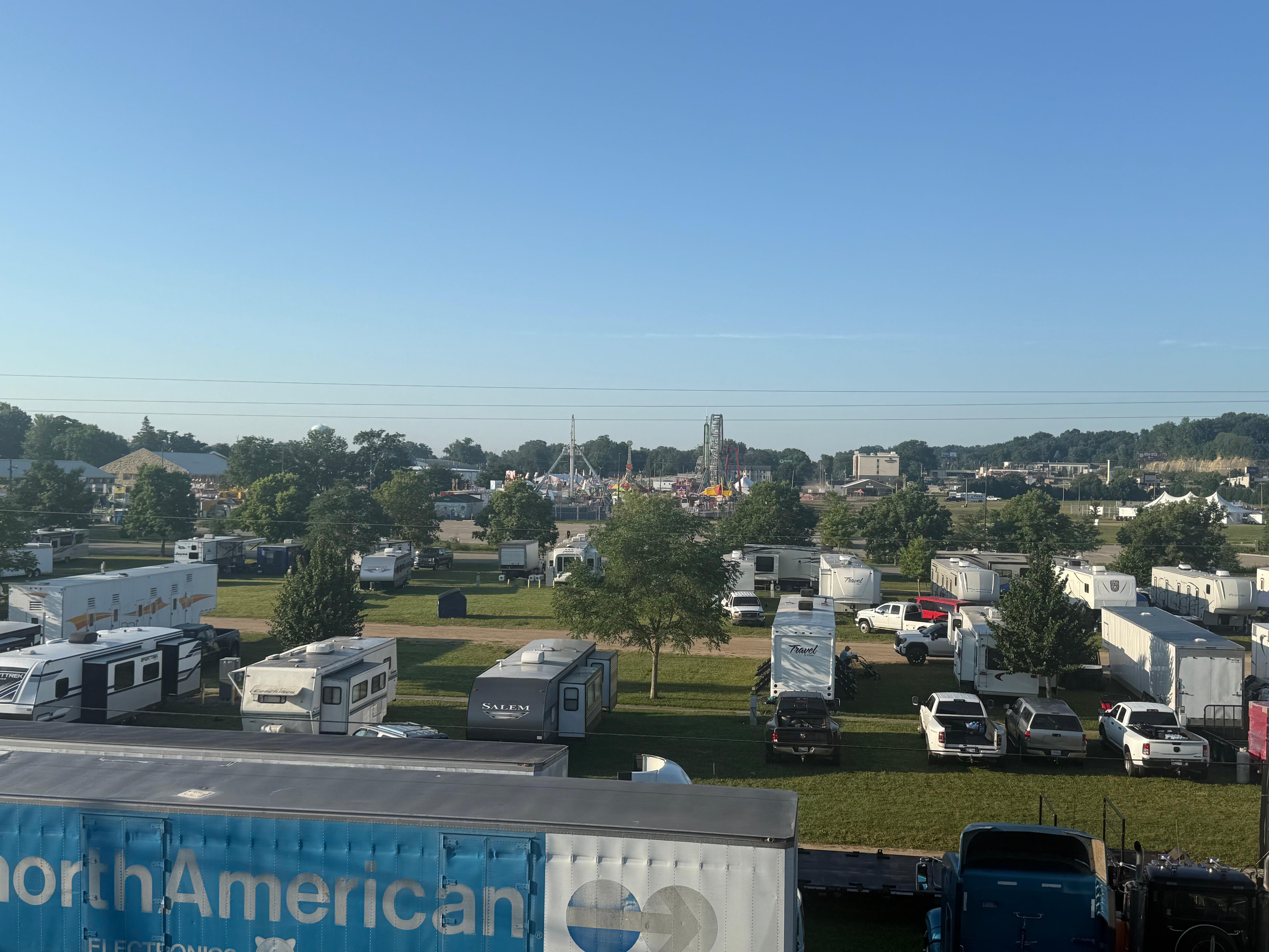 View of the fair next door from our balcony
