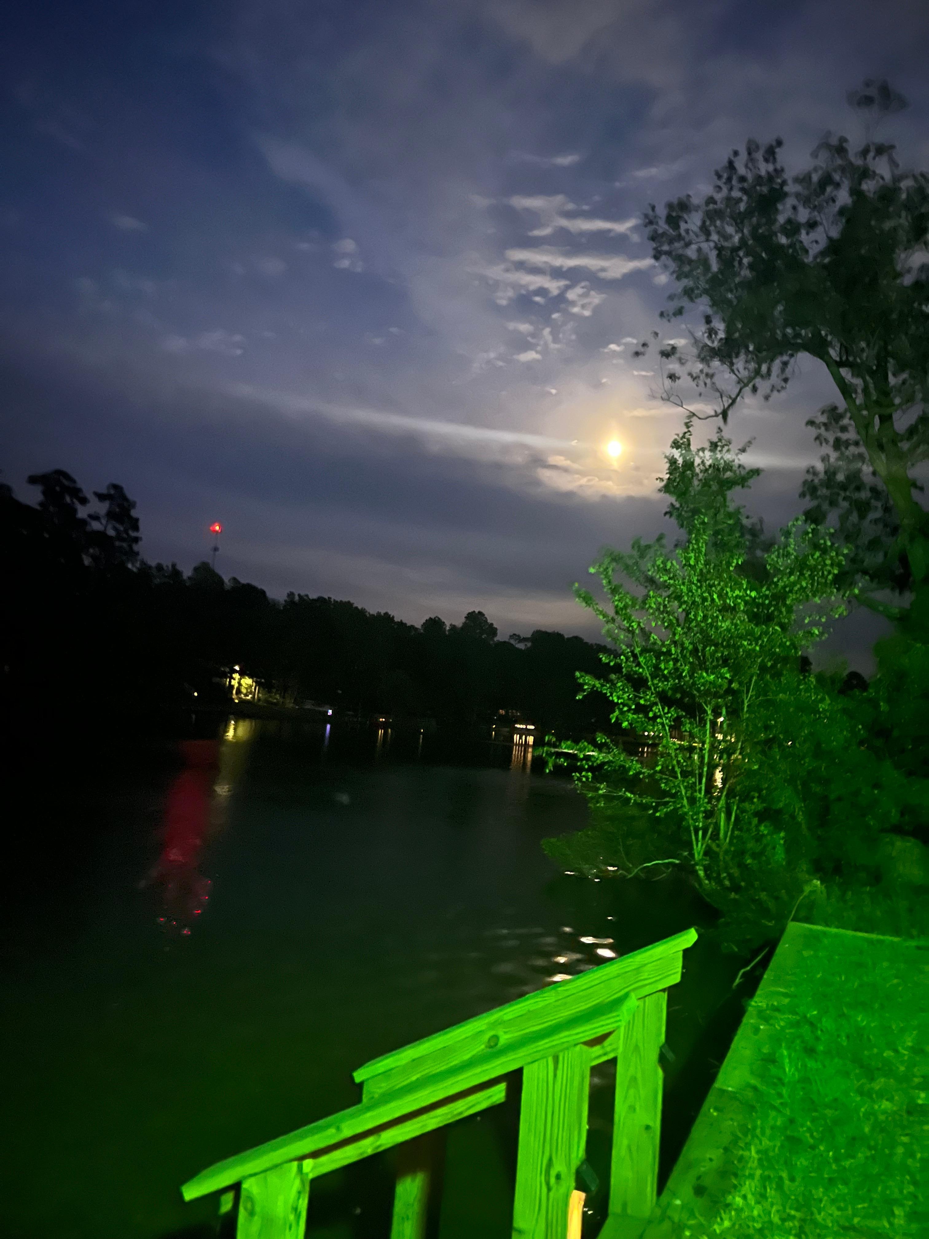 Beautiful full moon over the water
