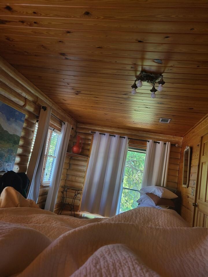 From the king-sized bed in the master bedroom