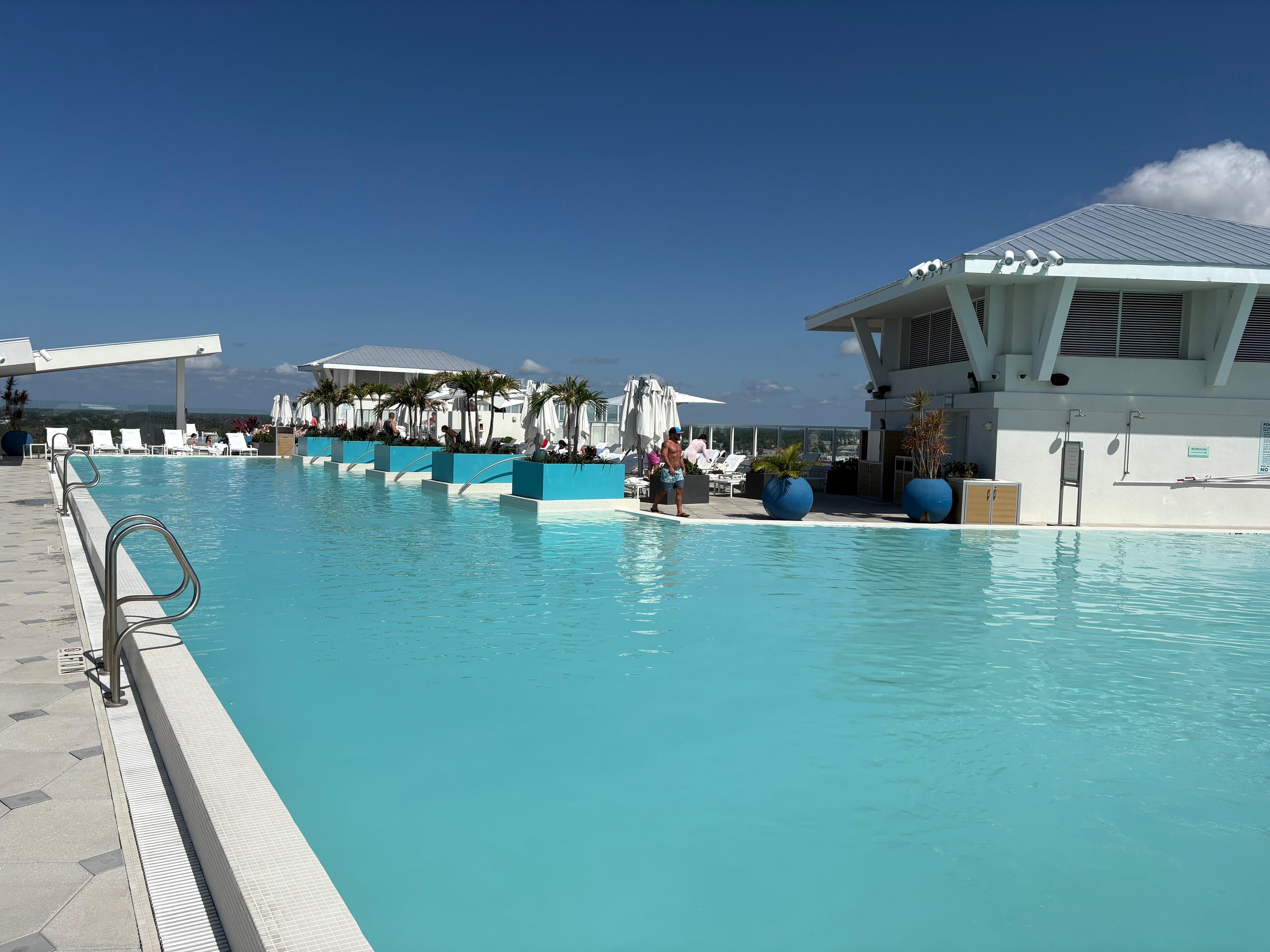 Rooftop pool and bar