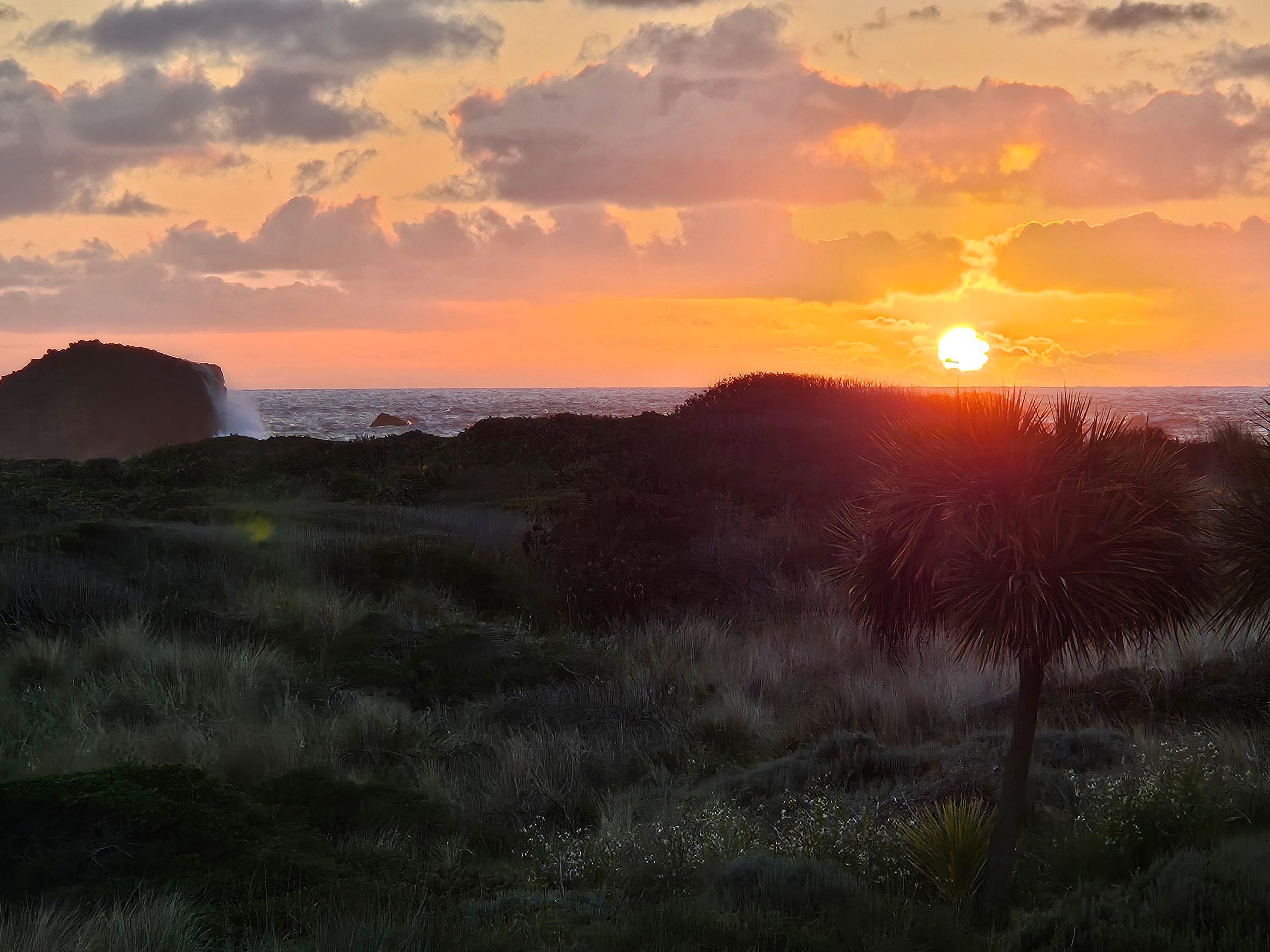 Night sunset on balcony