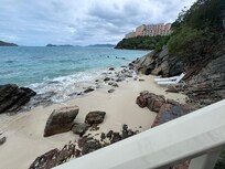 Small beach at the bottom of the steps