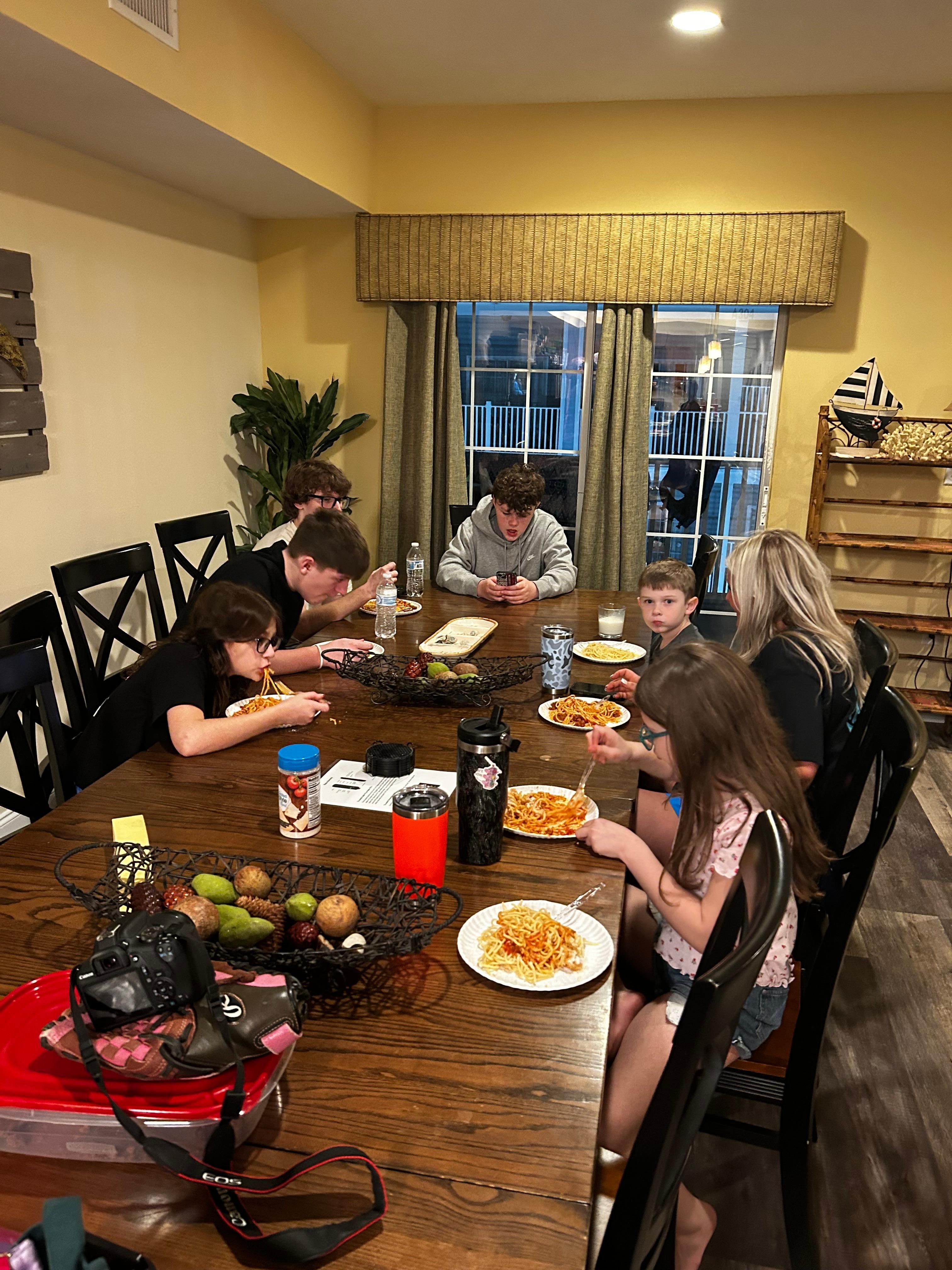 1st night and Spaghetti dinner 