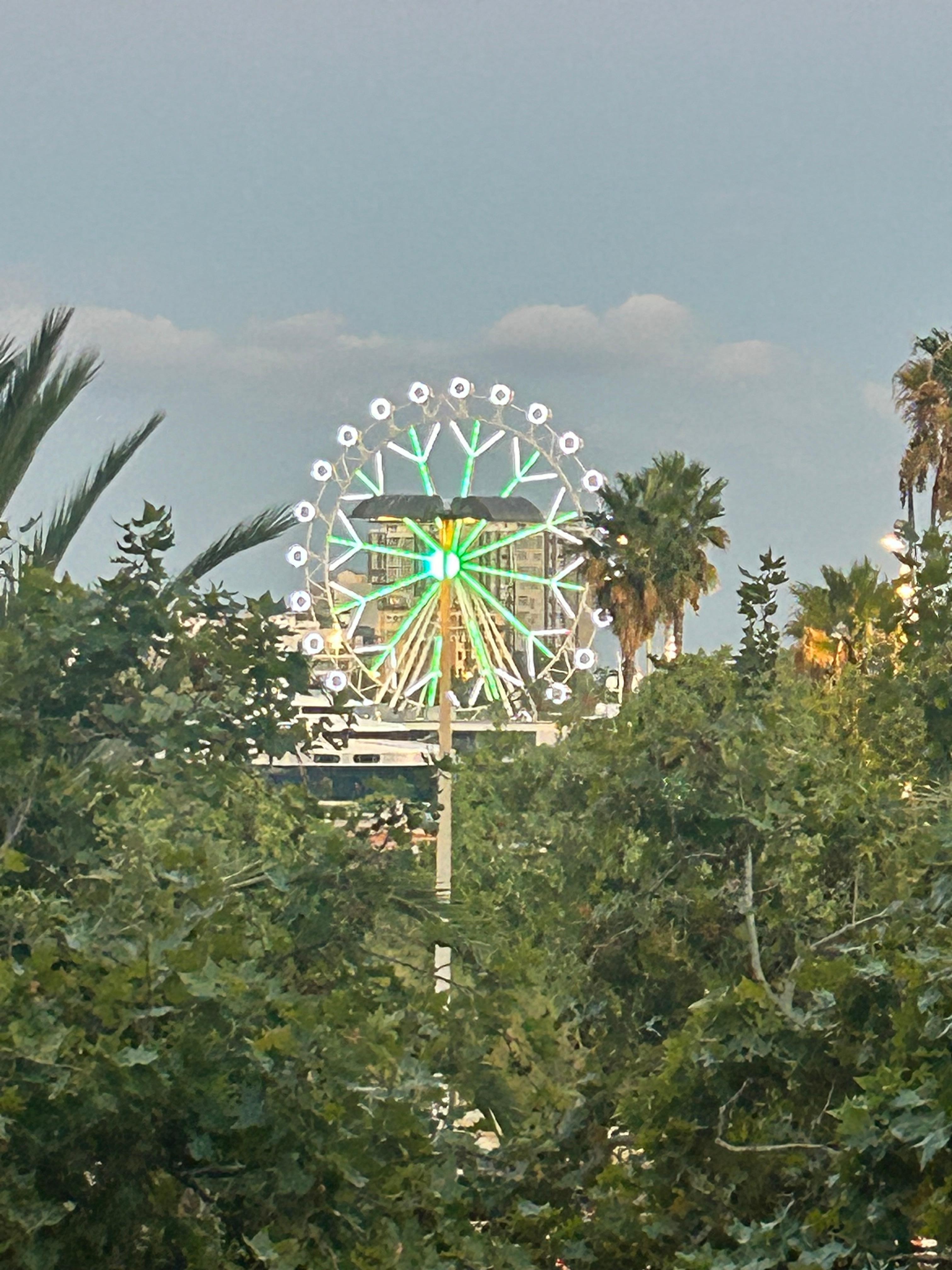 Ferris Wheel from the balcony at night! 