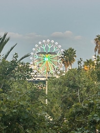 Ferris Wheel from the balcony at night!