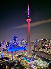 View at night from balcony