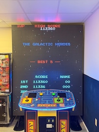 Gigantic Galaga & Pac-Man machine in arcade.