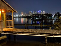 Back patio area at night.