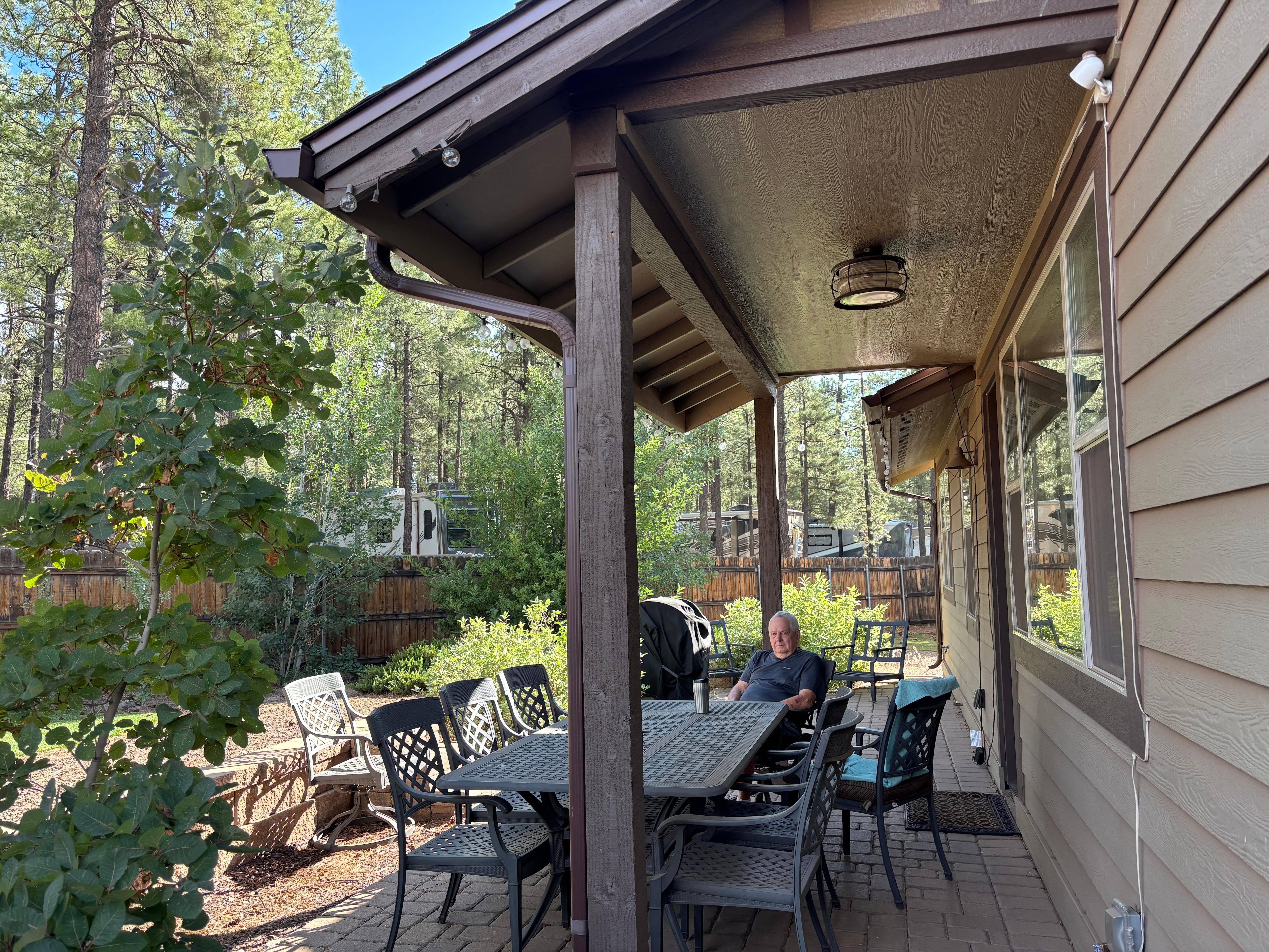 My husband loved being able to sit outside and listening to the wind blowing through the pine and aspen trees.