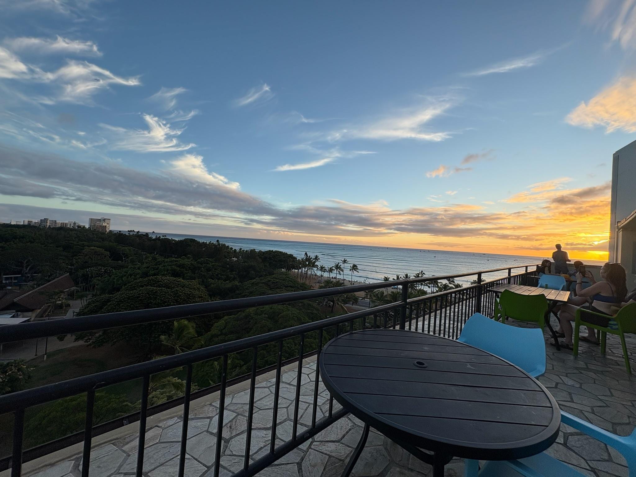 Sundet view top floor balcony.