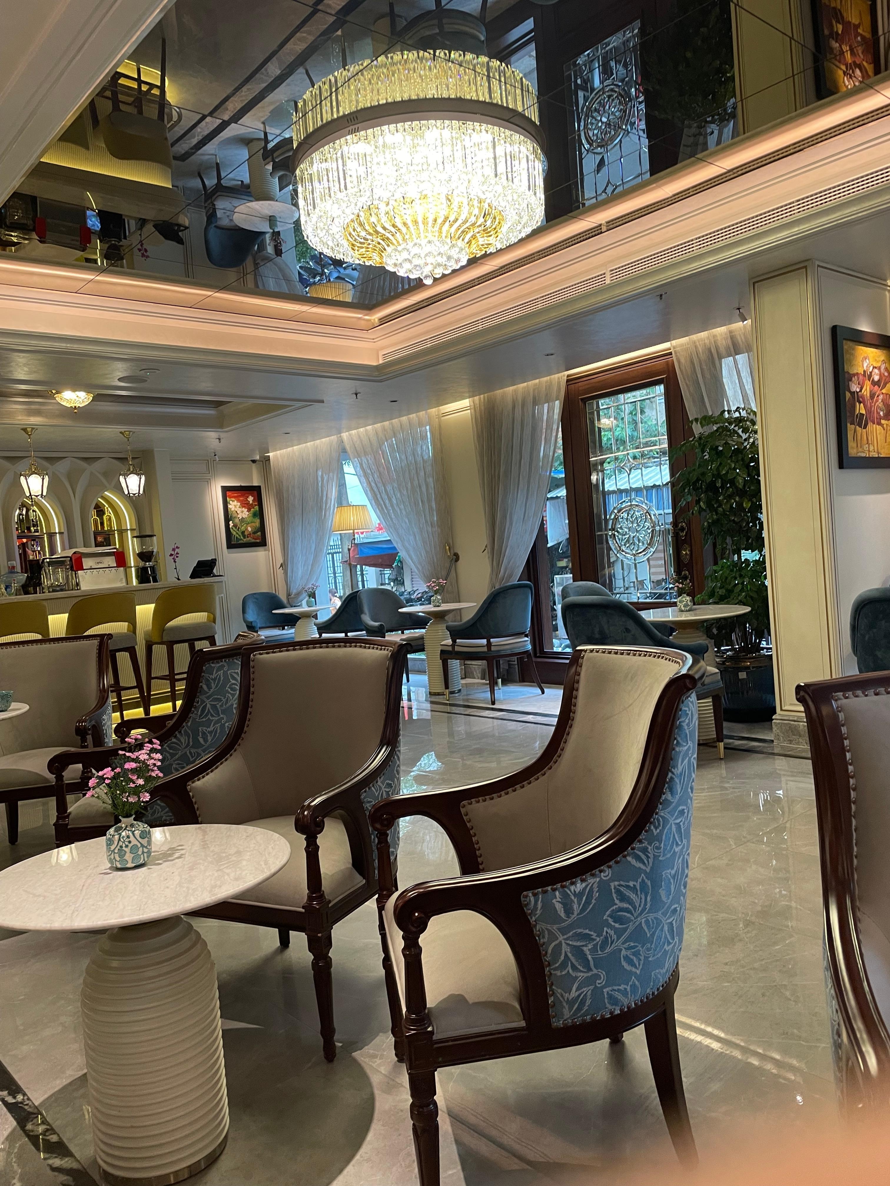 The lobby of the Proverb Hotel.  