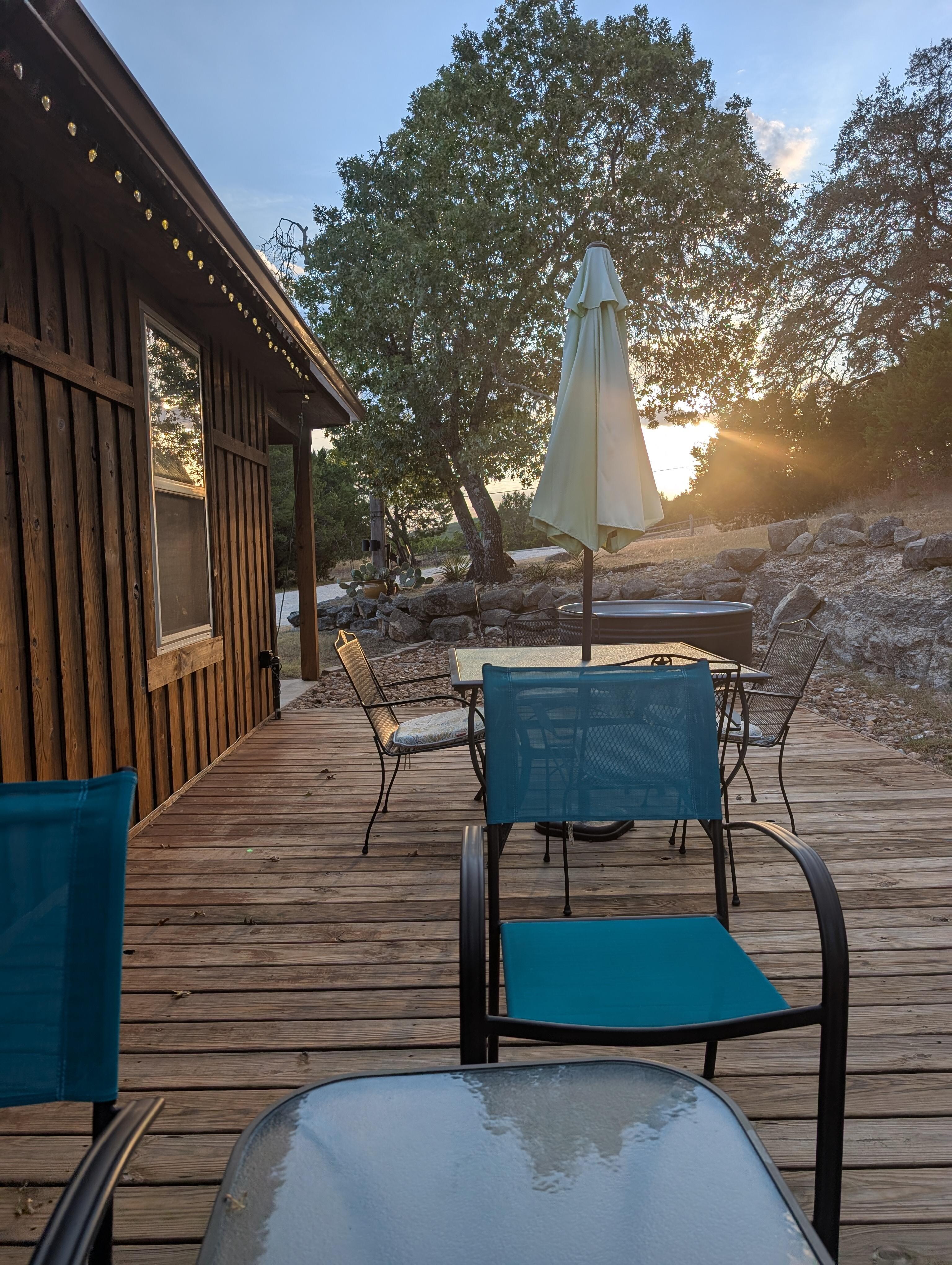 Sunset view from the back patio 