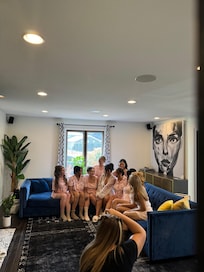 The living room comfortably fit all of us hanging out
