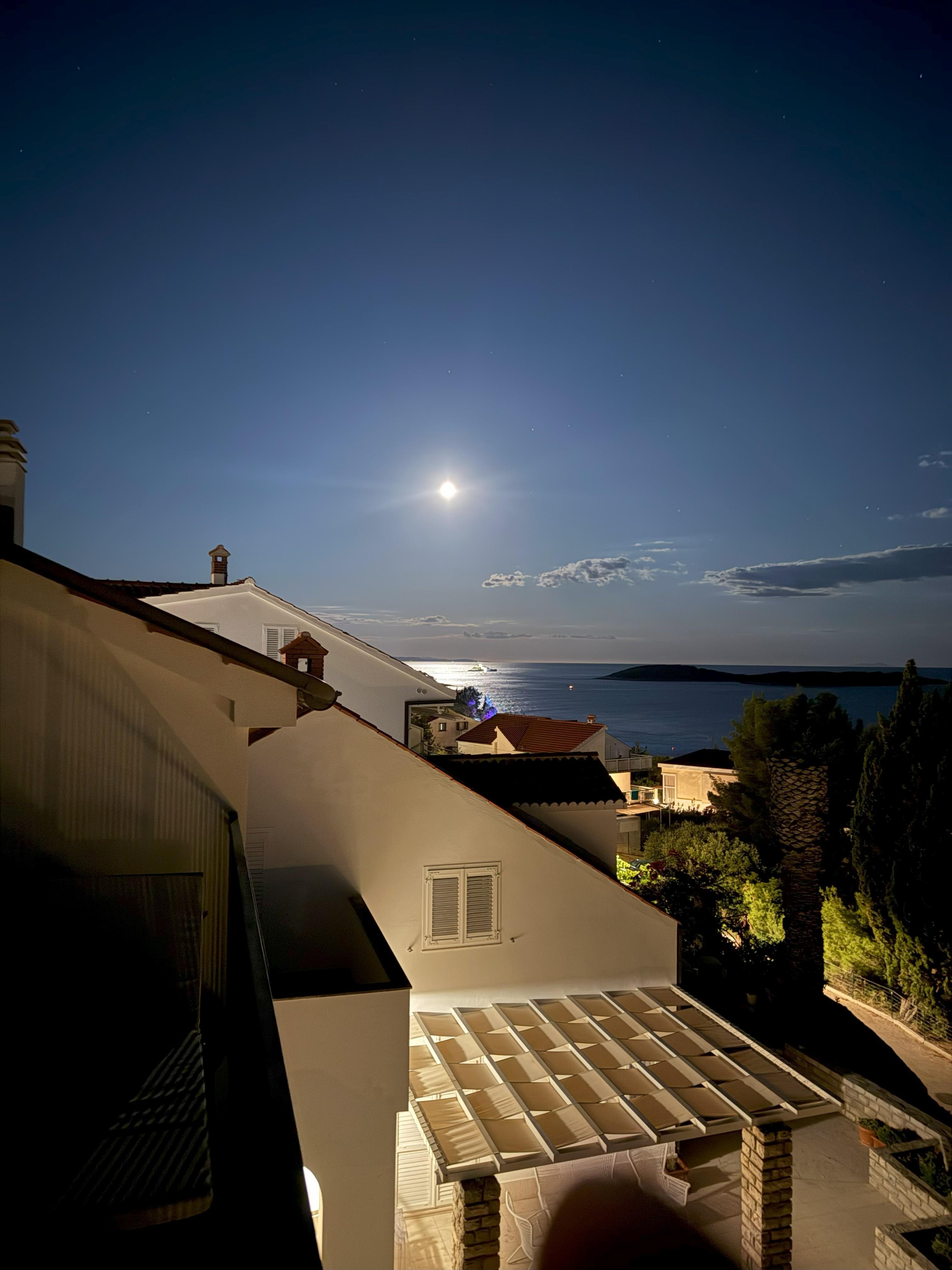 The balcony is the perfect spot to watch the  moon illuminate the waters of The Adriatic... 