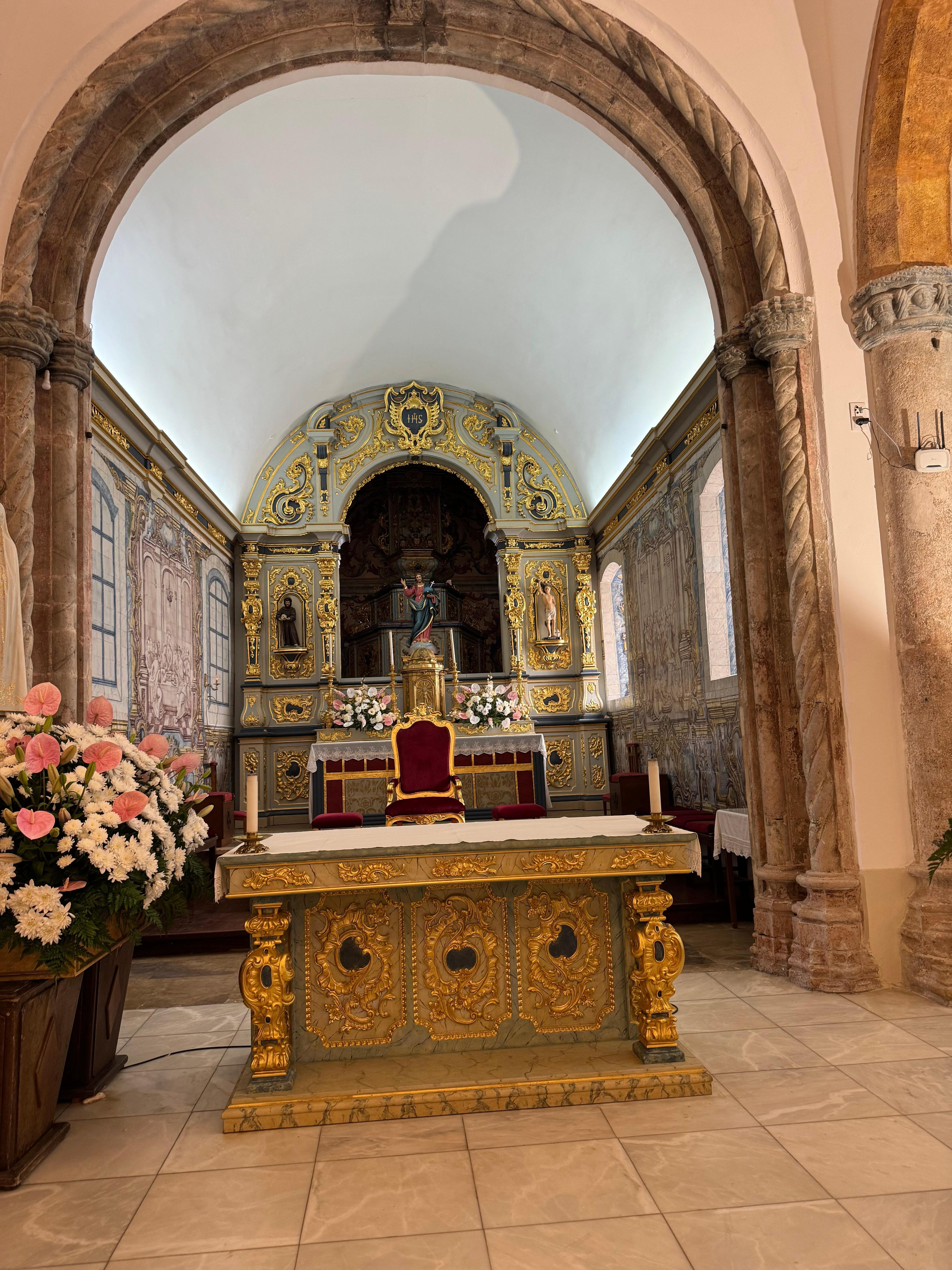 Inside church