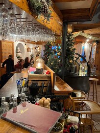 The charming restaurant at the hotel.