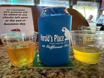 Harold’s Place thatch roof bar. Free cookie with my beer.