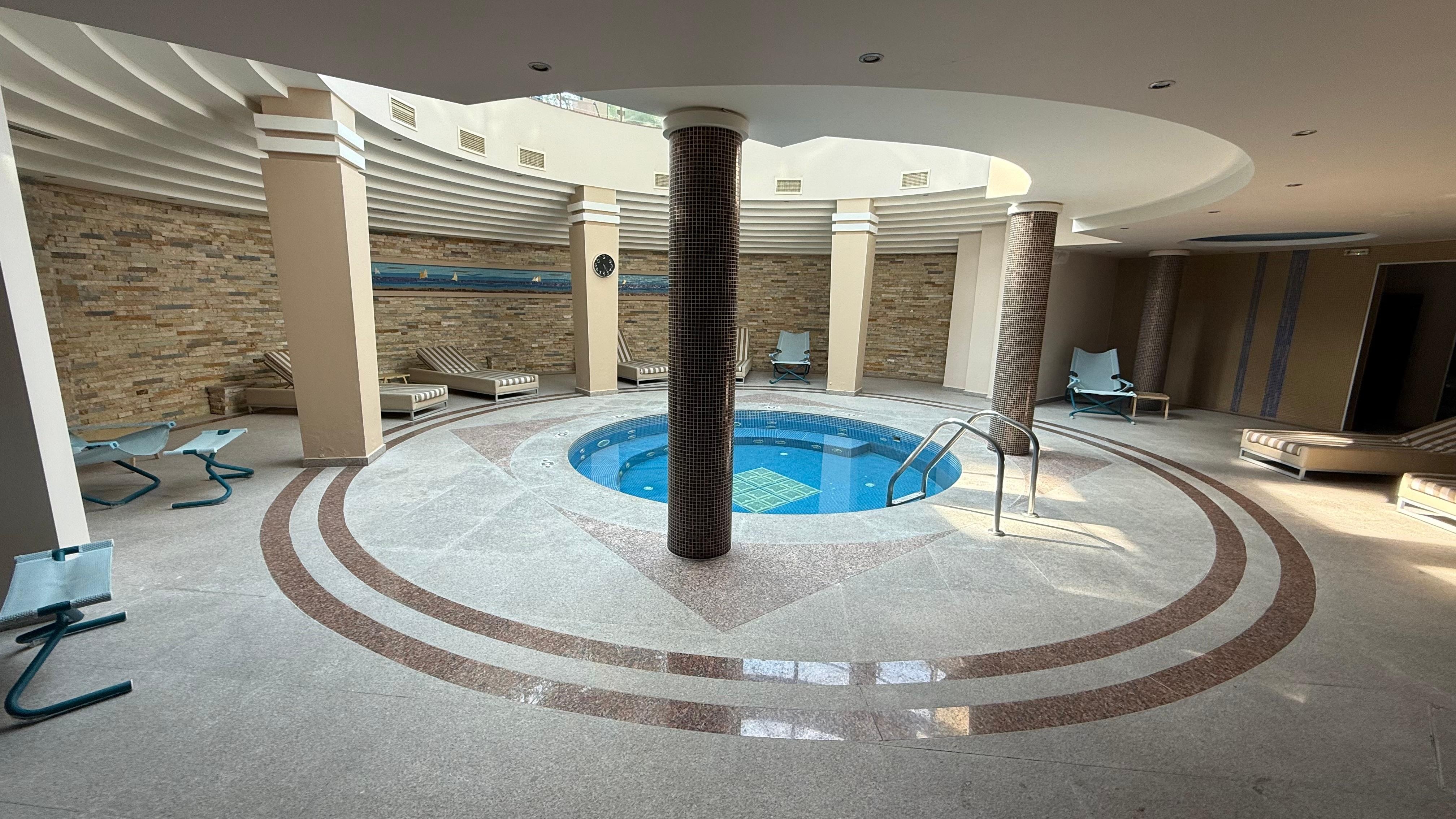 Jacuzzi inside the spa. 