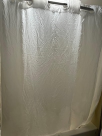 Slower curtain was filthy and wrinkled like it’s never been changed
