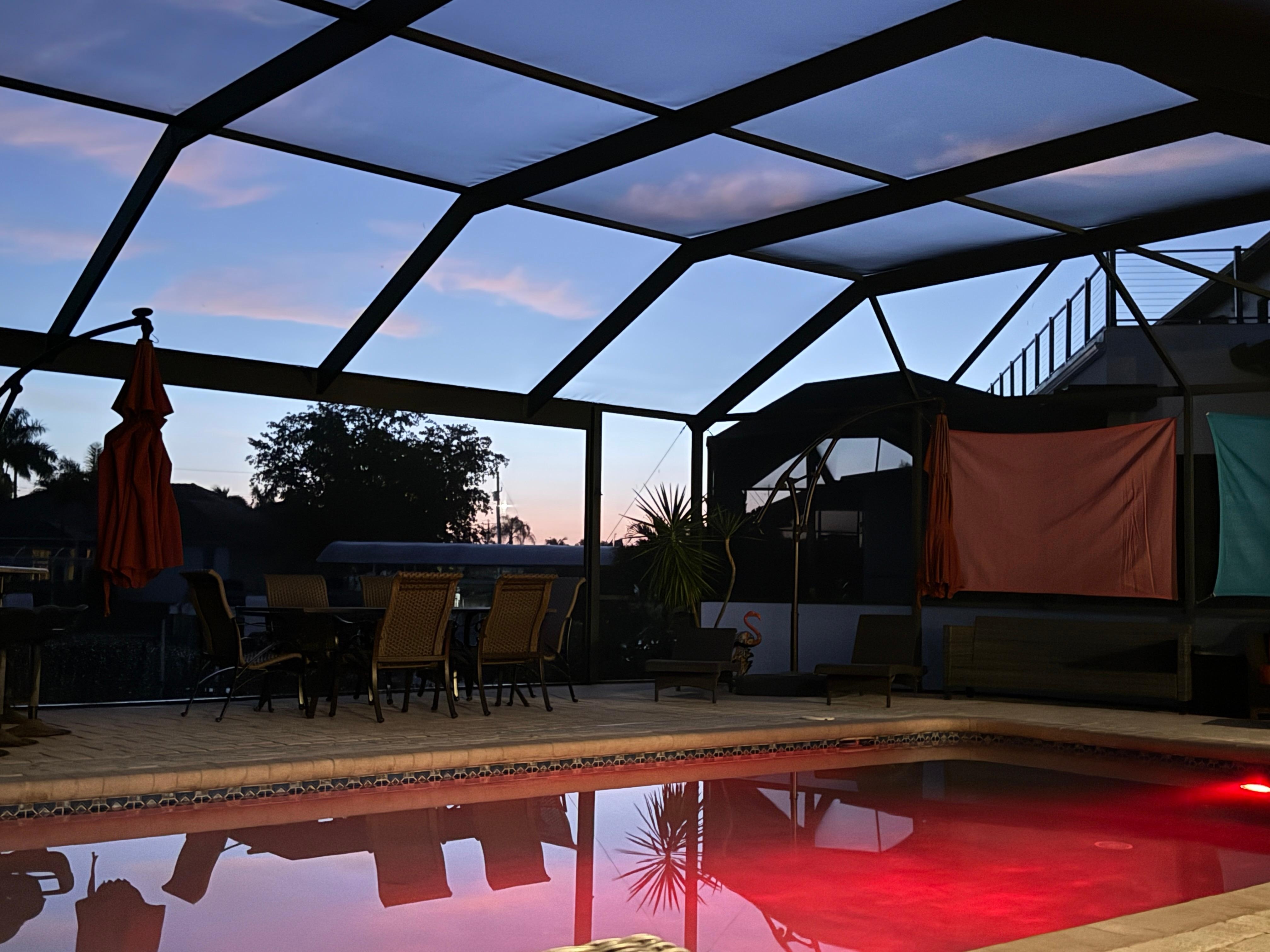 Watching the sunrise with coffee