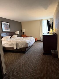 Excuse the messy bed, but yes, the rooms are spacious and the bed was comfy!