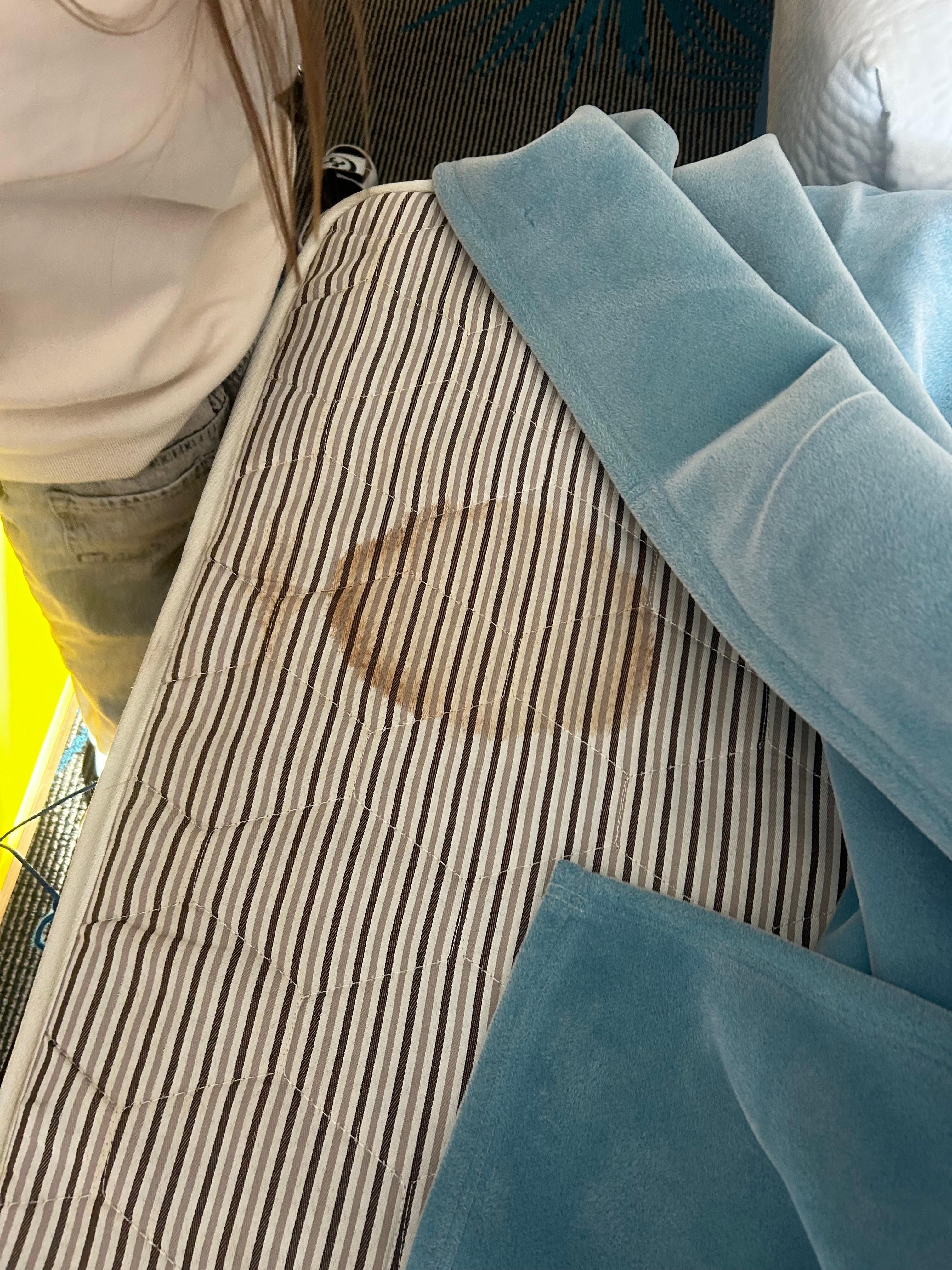 Stain on the extra bed we asked for so my kids had more room