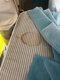 Stain on the extra bed we asked for so my kids had more room