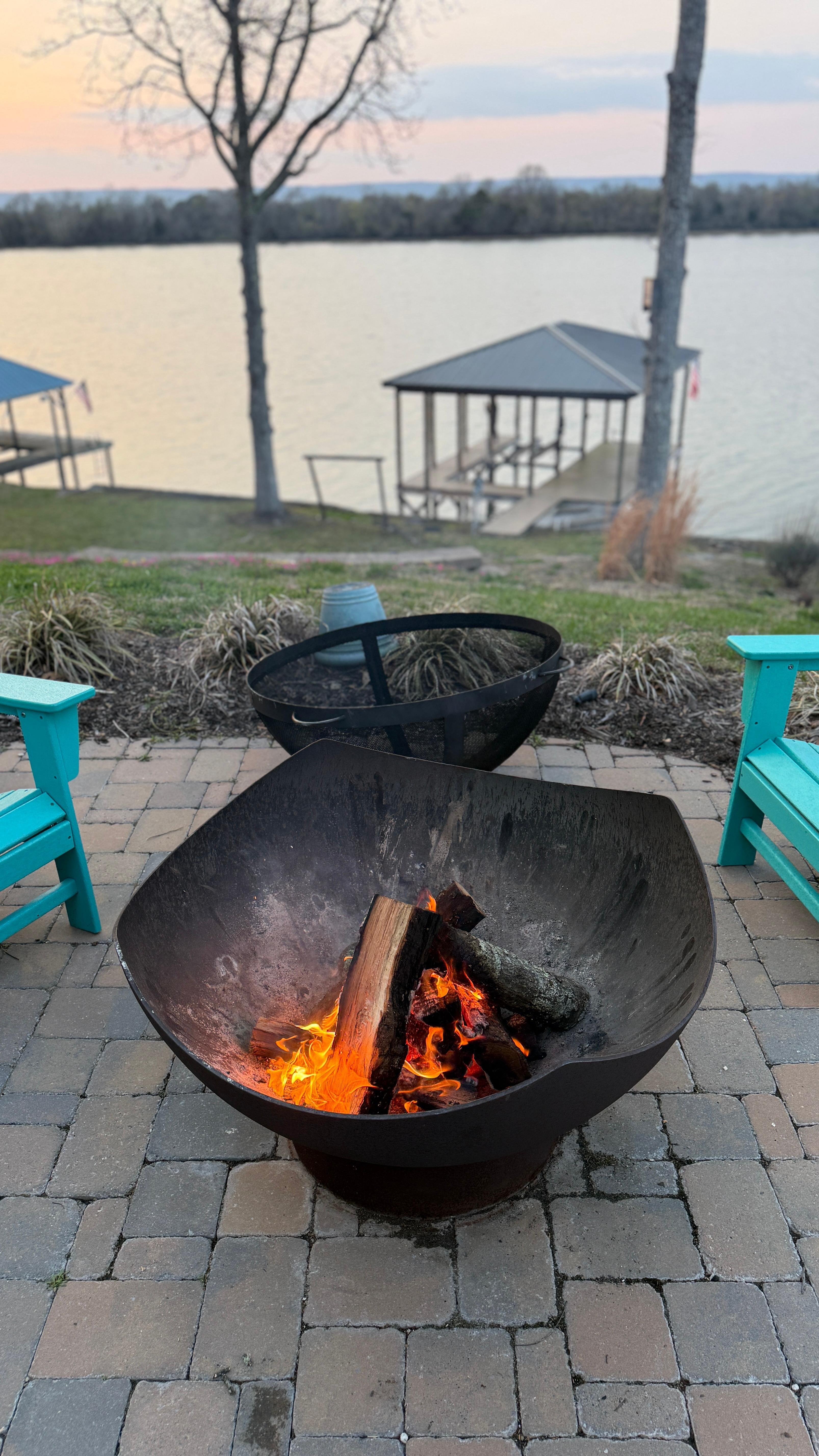 Preparing for roasting hot dogs and marsh mallows. 