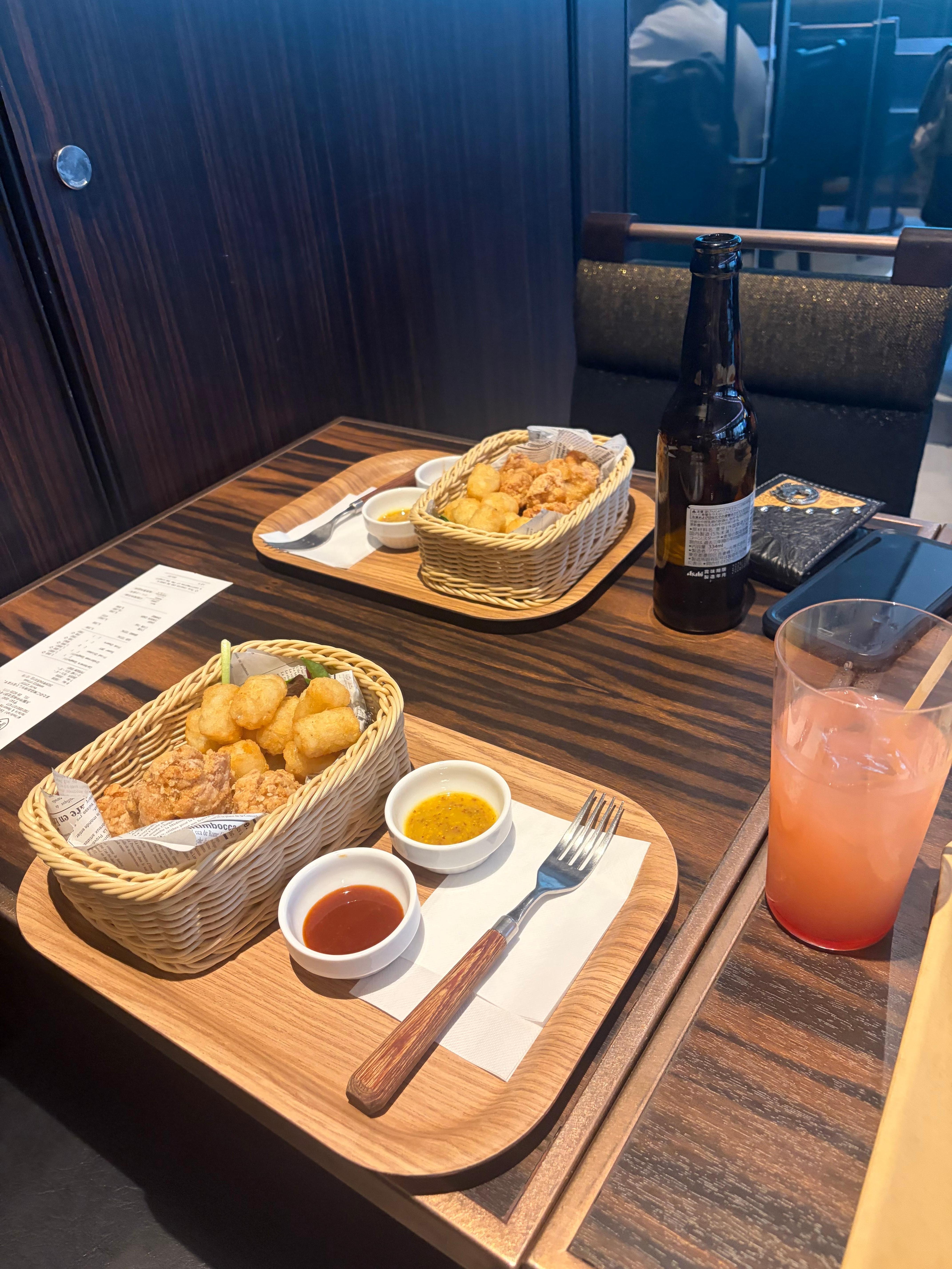 Korean style fried chicken lunch 